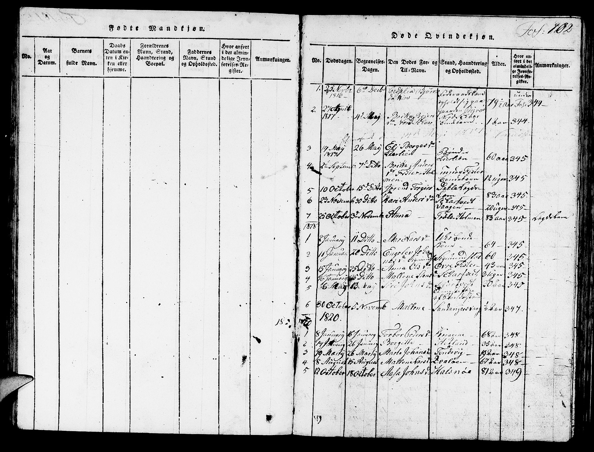 Hjelmeland sokneprestkontor, SAST/A-101843/01/V/L0003: Parish register (copy) no. B 3, 1816-1841, p. 102