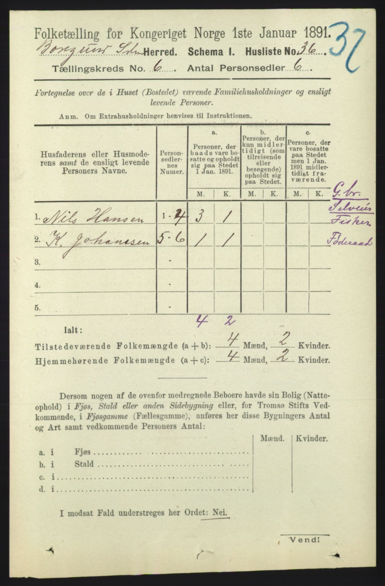 RA, 1891 census for 1531 Borgund, 1891, p. 1566