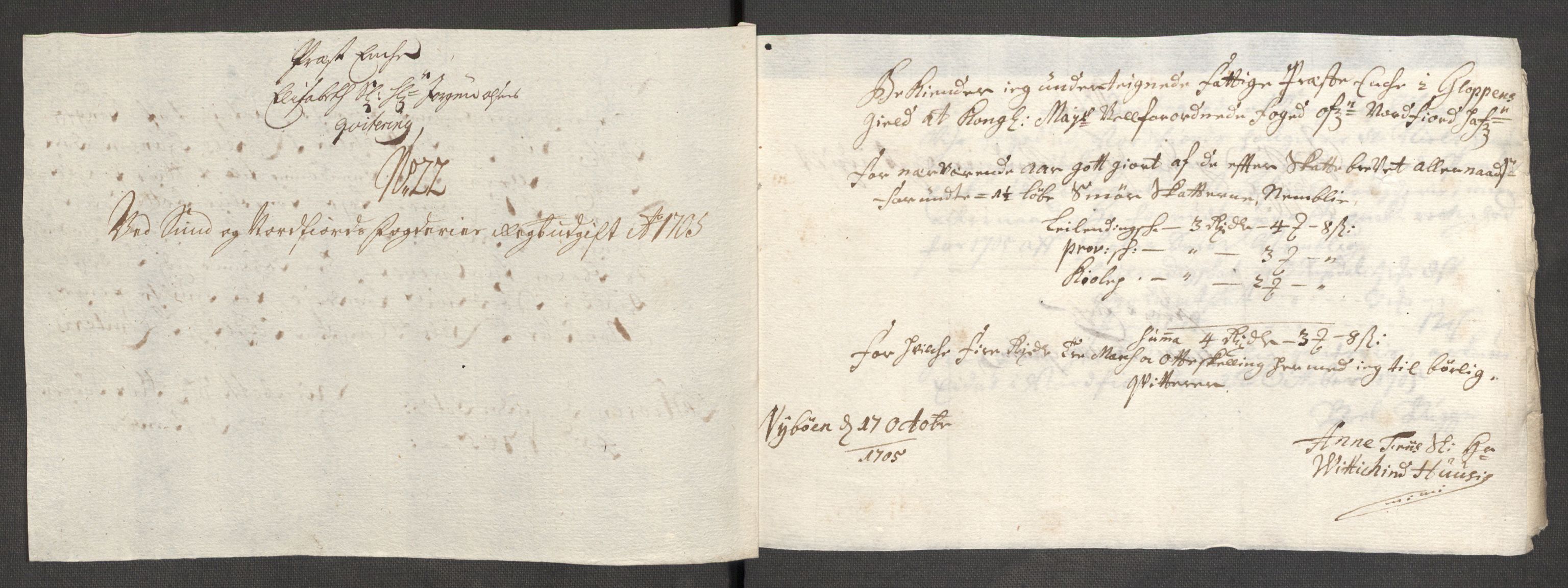 Rentekammeret inntil 1814, Reviderte regnskaper, Fogderegnskap, AV/RA-EA-4092/R53/L3429: Fogderegnskap Sunn- og Nordfjord, 1705, p. 248