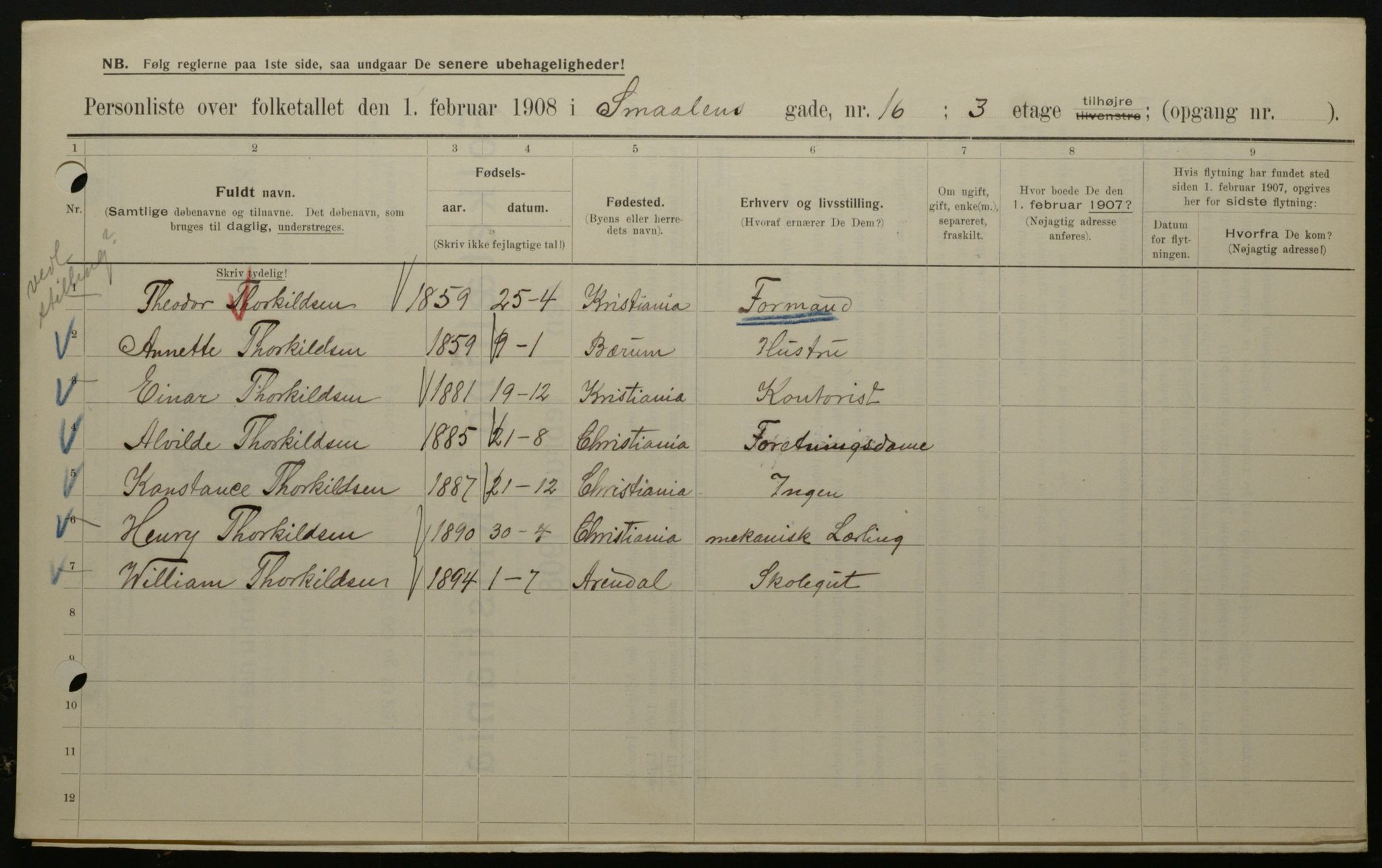 OBA, Municipal Census 1908 for Kristiania, 1908, p. 88110