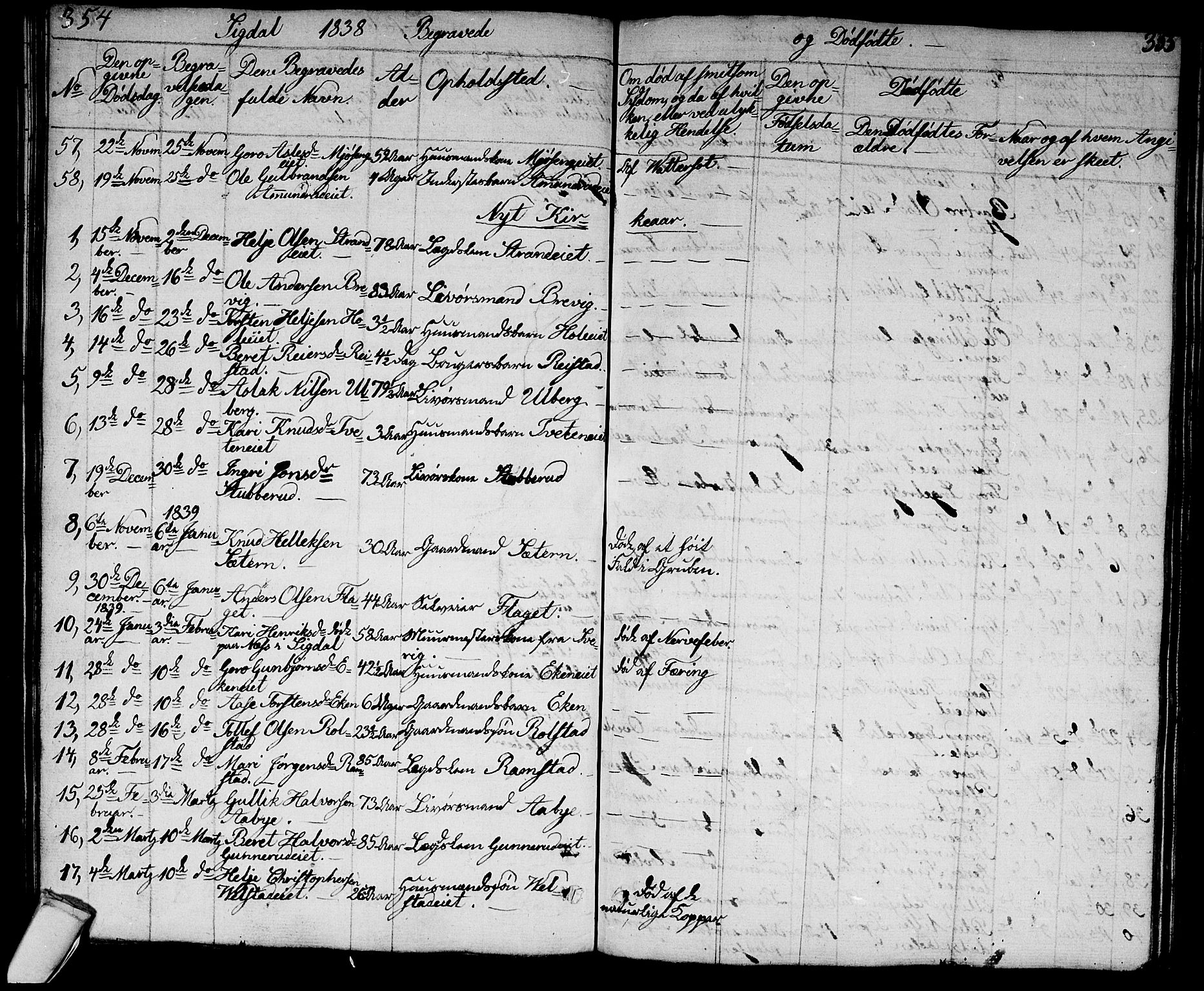 Sigdal kirkebøker, AV/SAKO-A-245/G/Ga/L0002: Parish register (copy) no. I 2, 1835-1856, p. 354-355