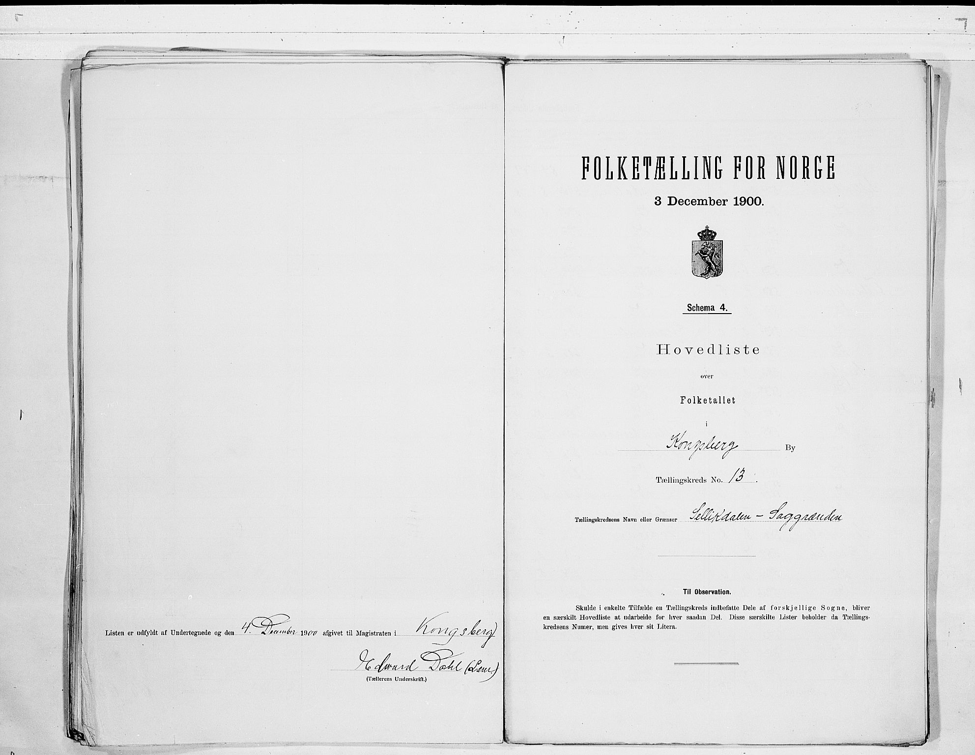 RA, 1900 census for Kongsberg, 1900, p. 28