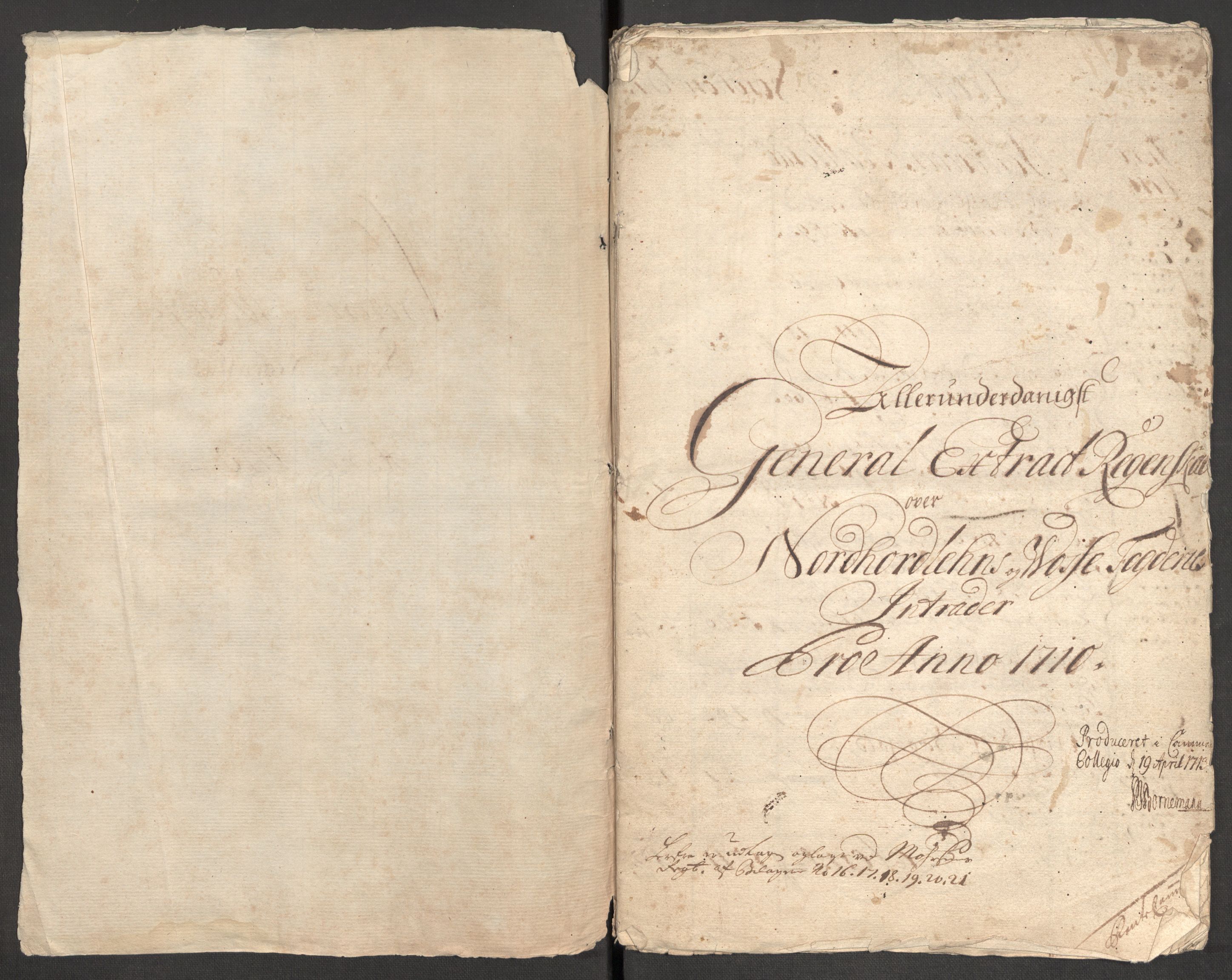 Rentekammeret inntil 1814, Reviderte regnskaper, Fogderegnskap, RA/EA-4092/R51/L3191: Fogderegnskap Nordhordland og Voss, 1710, p. 4