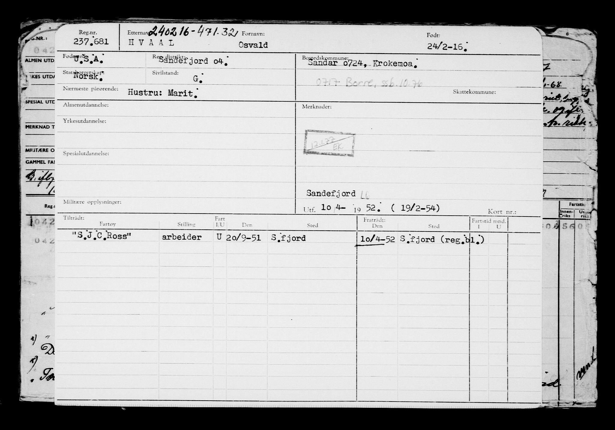 Direktoratet for sjømenn, AV/RA-S-3545/G/Gb/L0137: Hovedkort, 1916, p. 75