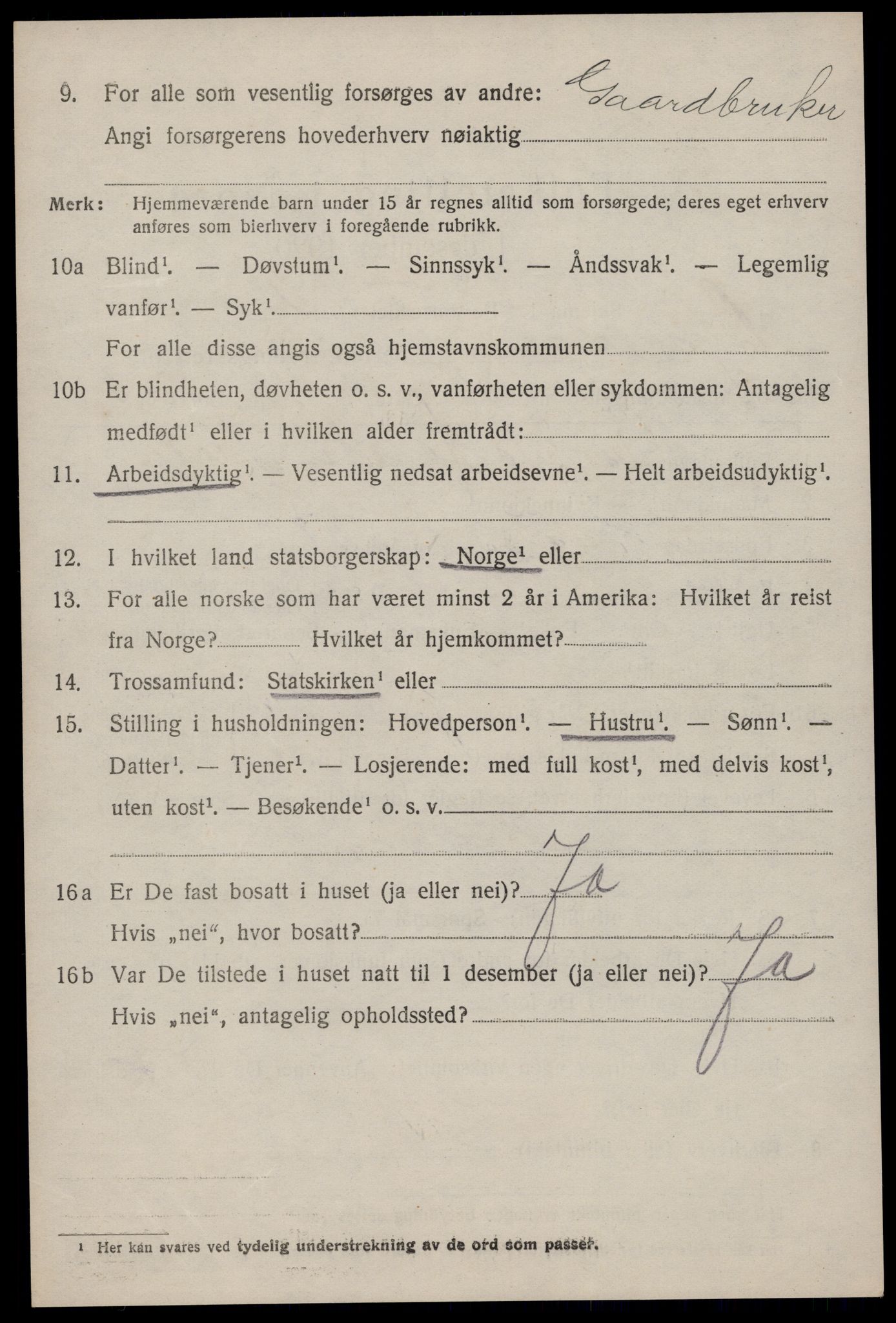 SAKO, 1920 census for Hjartdal, 1920, p. 2197