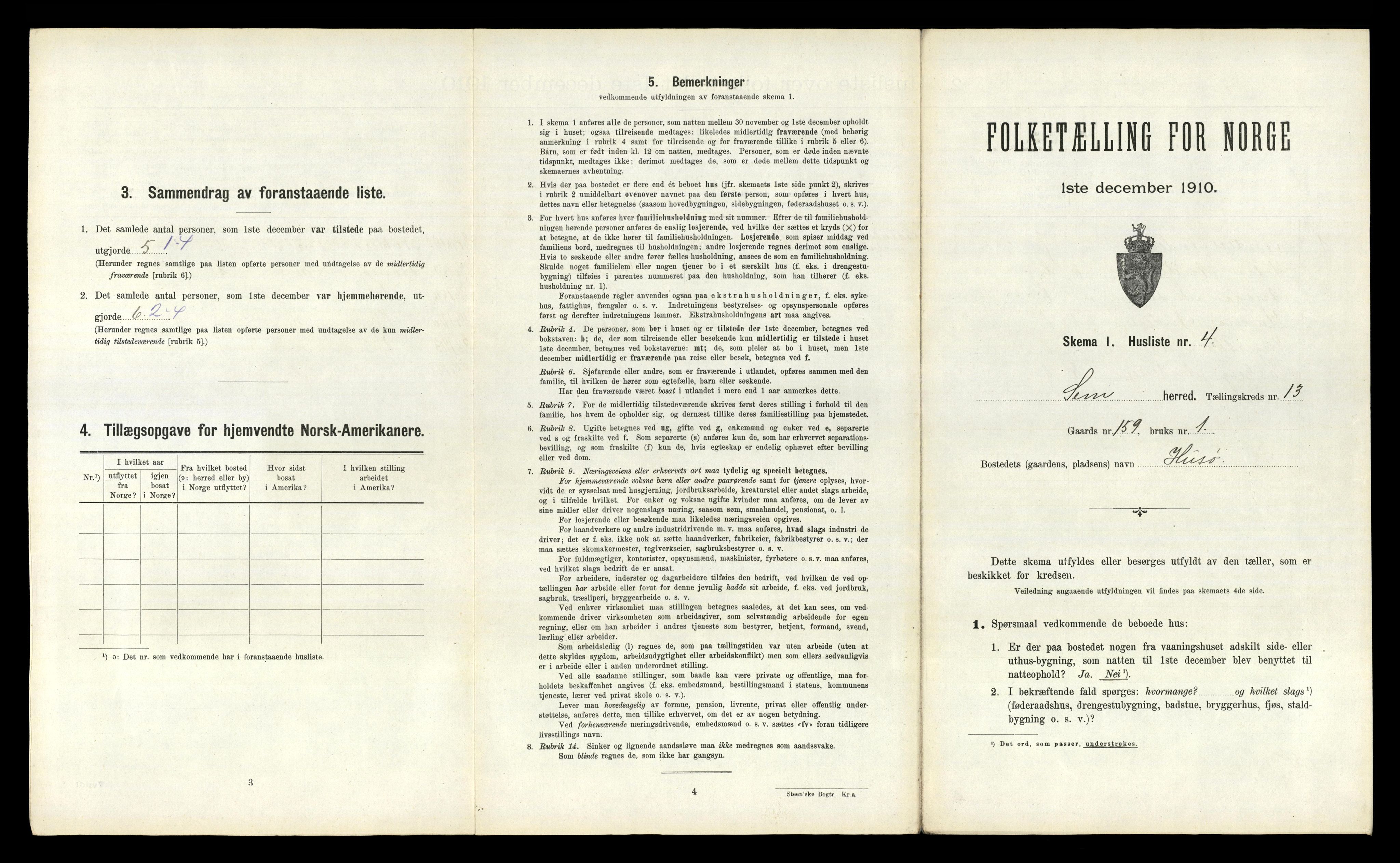 RA, 1910 census for Sem, 1910, p. 2324