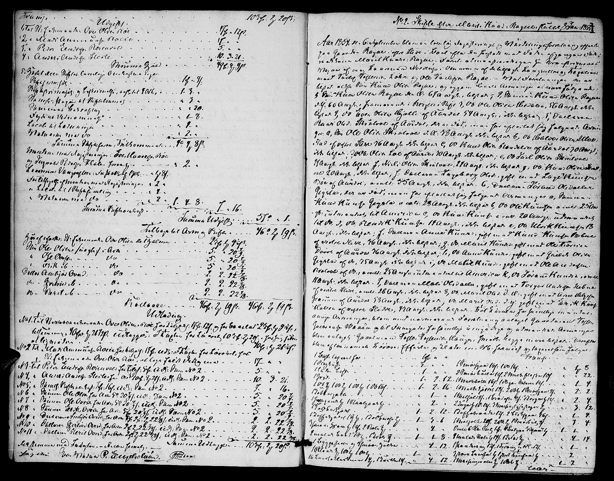 Valdres sorenskriveri, AV/SAH-TING-016/J/Ja/Jac/L0002: Skifteutlodningsprotokoll, 1854-1863, p. 0b-1a