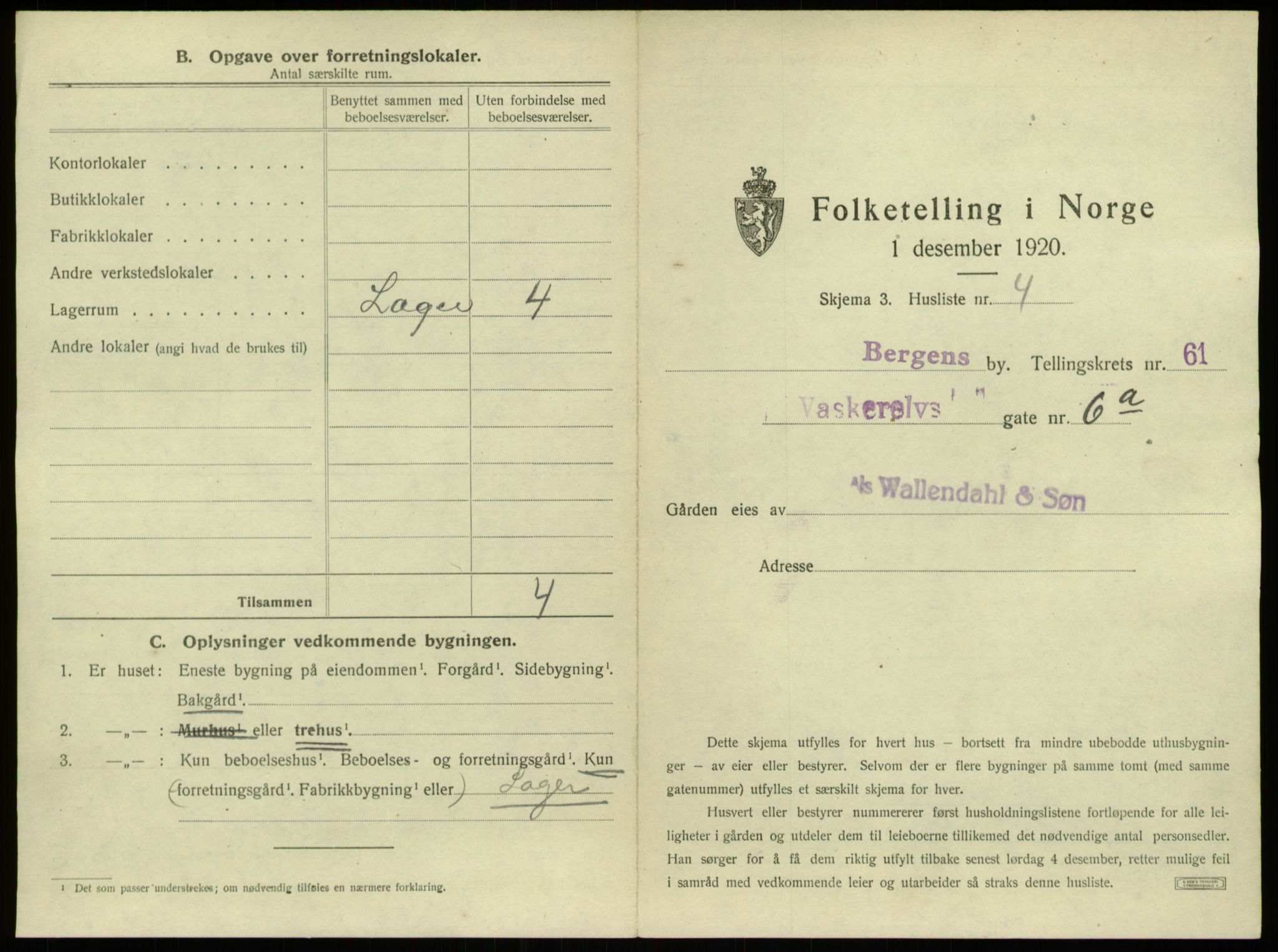 SAB, 1920 census for Bergen, 1920, p. 5506