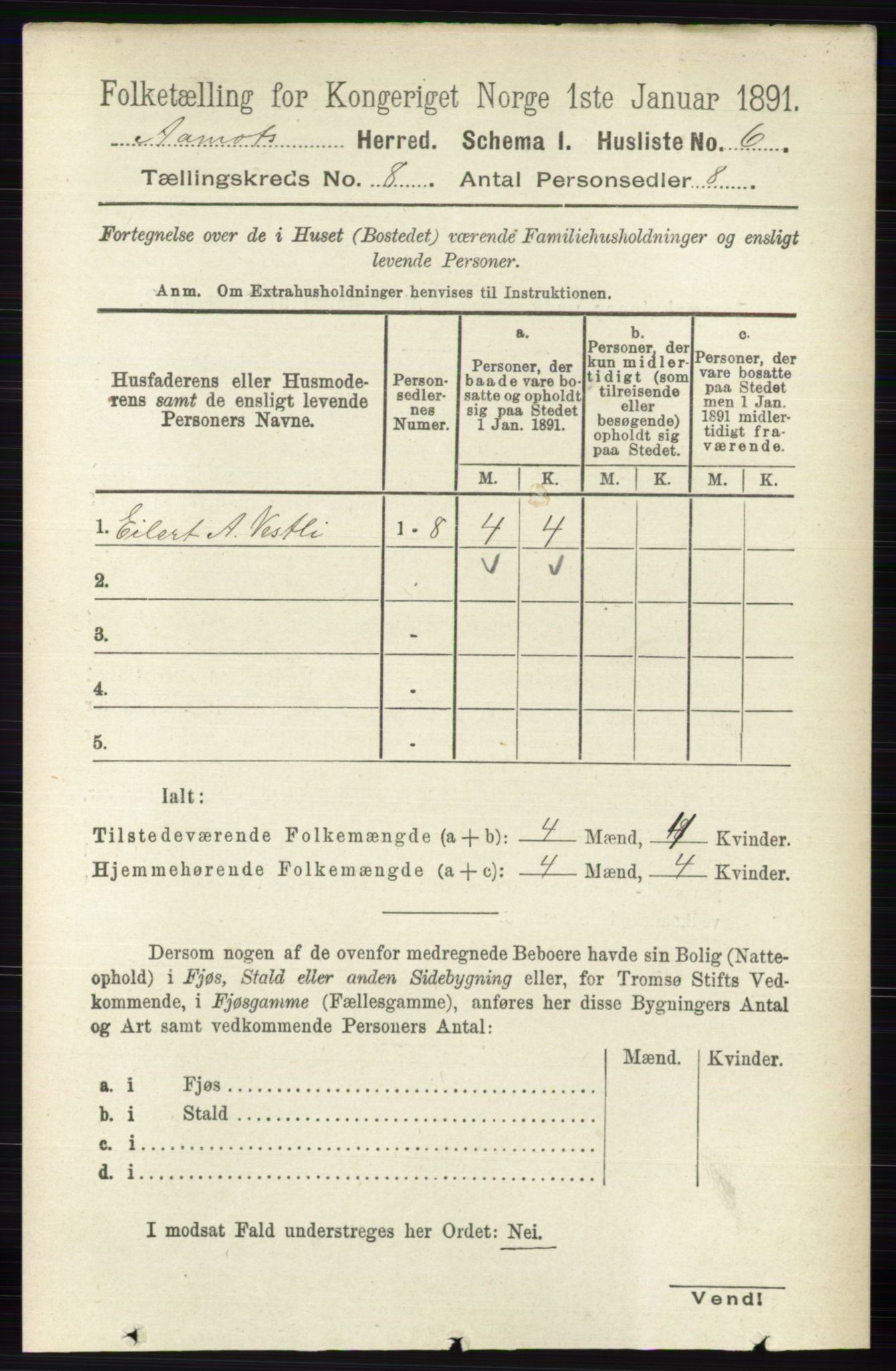 RA, 1891 census for 0429 Åmot, 1891, p. 3307