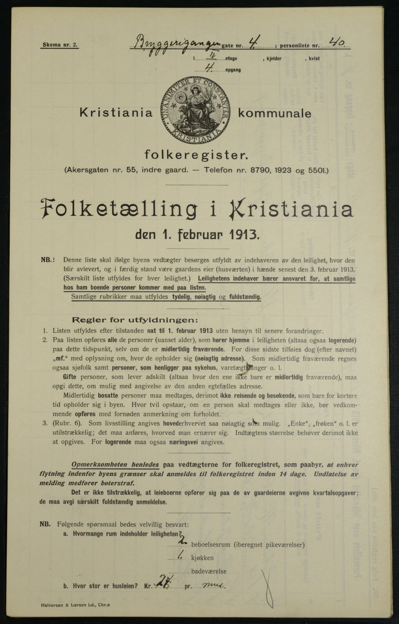 OBA, Municipal Census 1913 for Kristiania, 1913, p. 10148