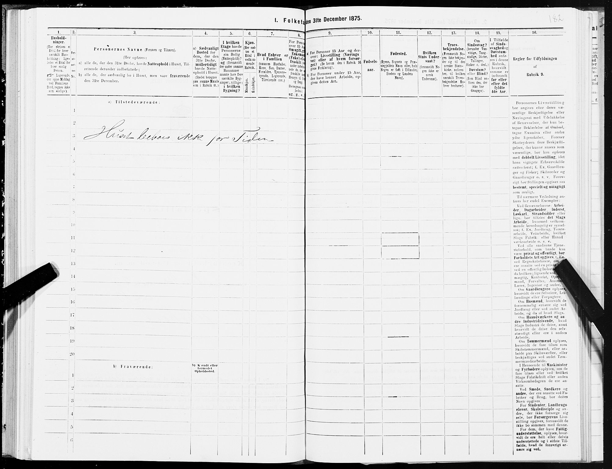 SAT, 1875 census for 1601 Trondheim, 1875, p. 7182