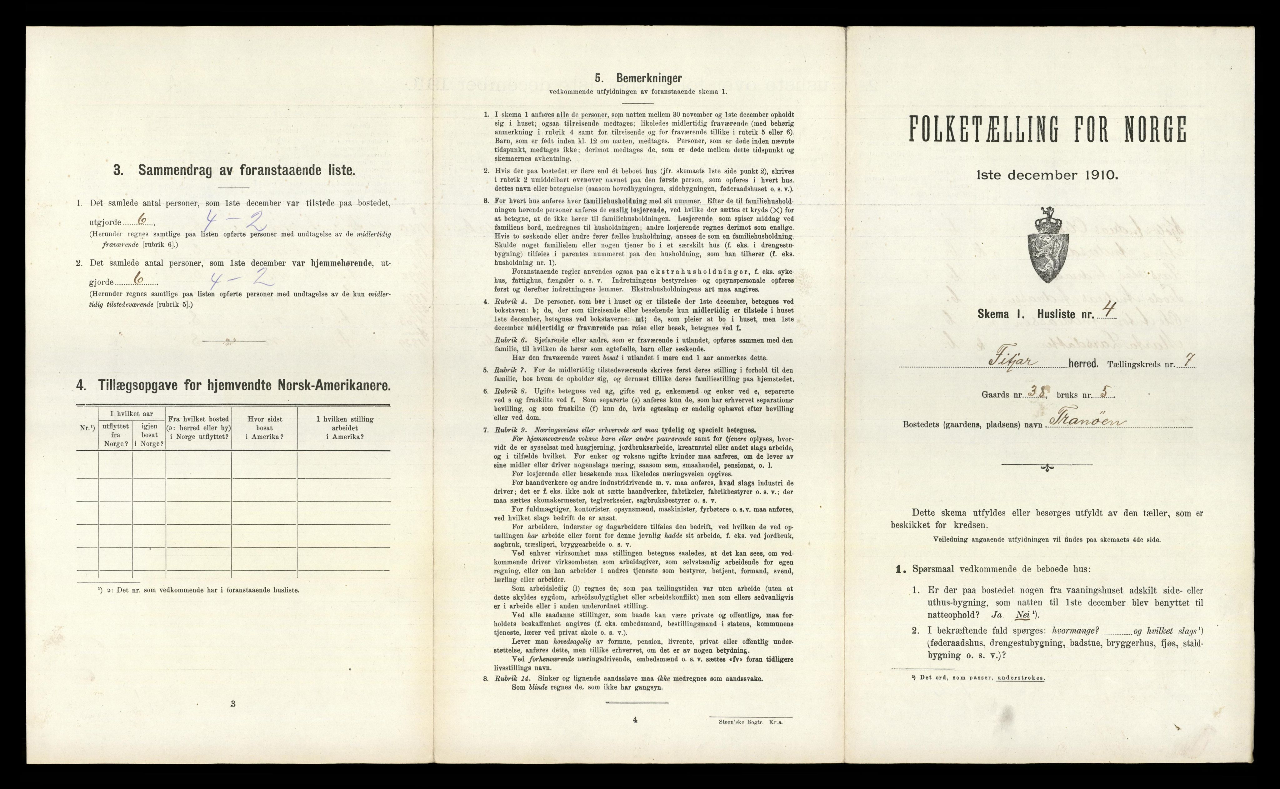 RA, 1910 census for Fitjar, 1910, p. 399