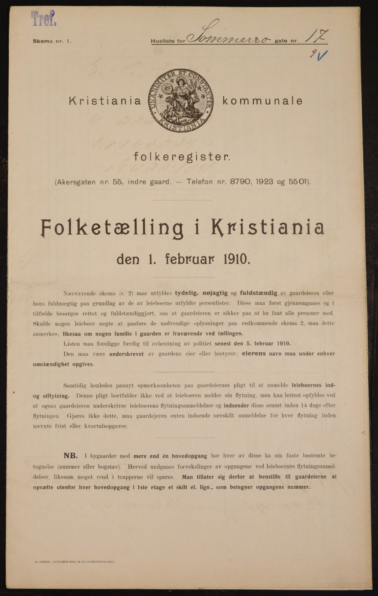 OBA, Municipal Census 1910 for Kristiania, 1910, p. 95044