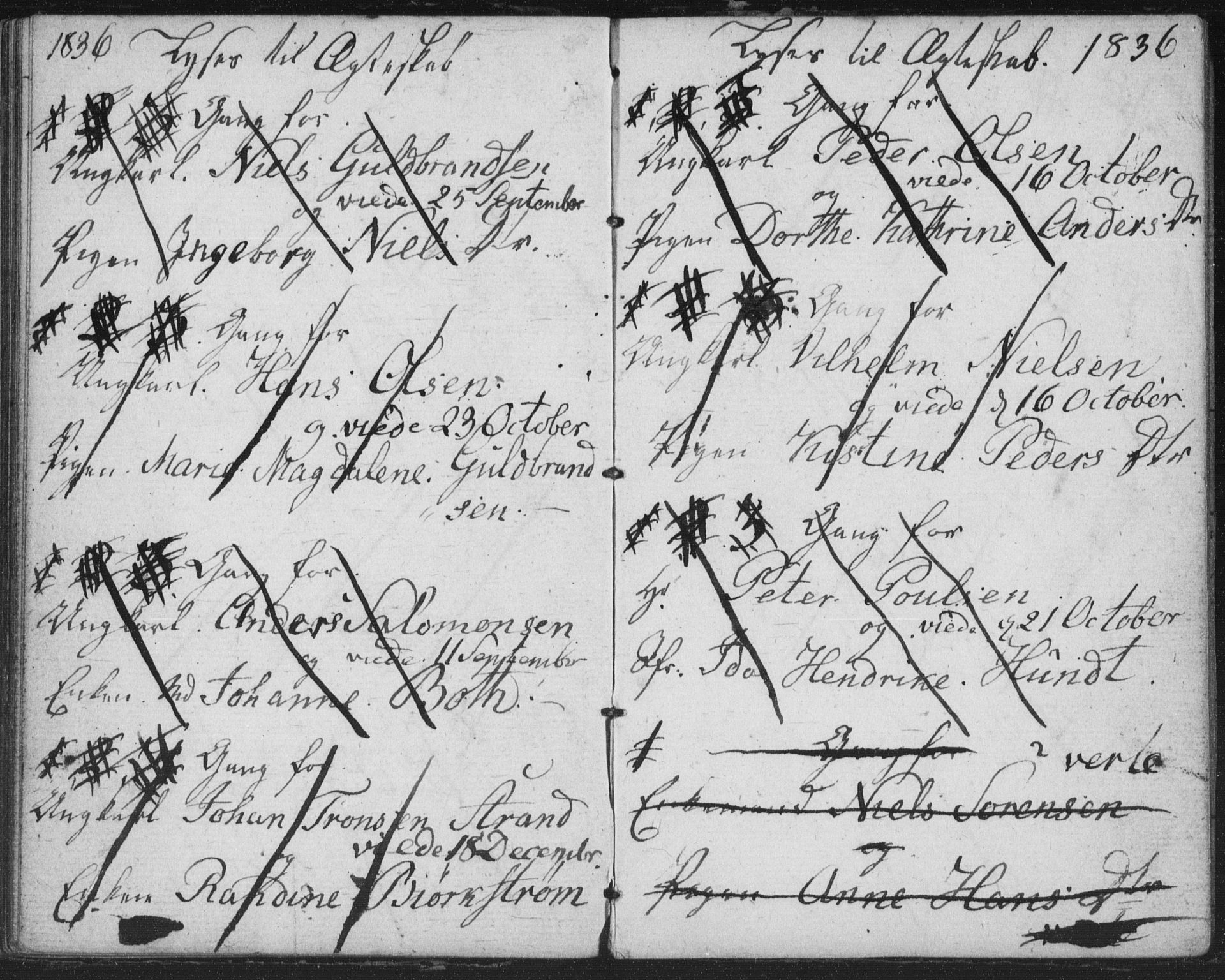 Bragernes kirkebøker, SAKO/A-6/H/Ha/L0002: Banns register no. 2, 1832-1846