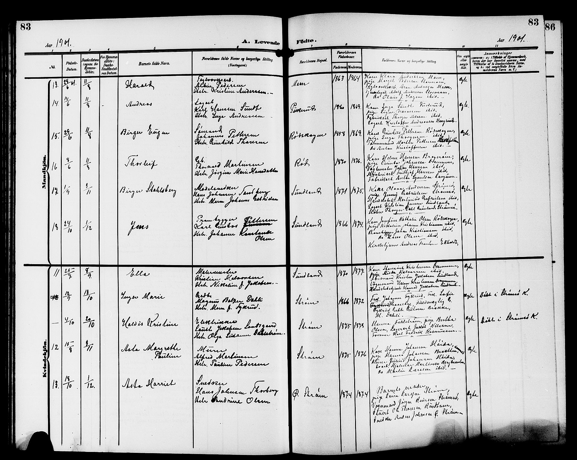 Strømsgodset kirkebøker, AV/SAKO-A-324/G/Ga/L0002: Parish register (copy) no. 2, 1885-1910, p. 83