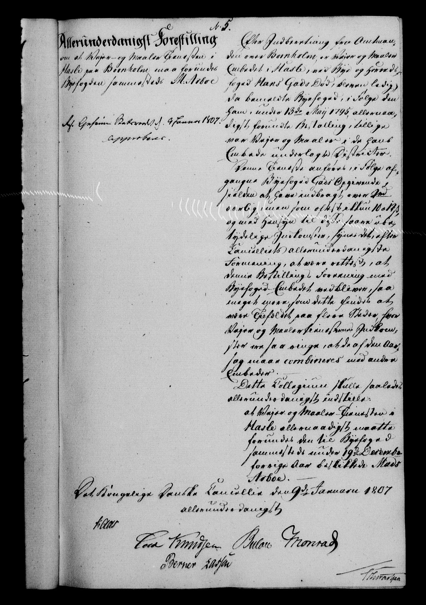Danske Kanselli 1800-1814, AV/RA-EA-3024/H/Hf/Hfa/Hfab/L0008: Forestillinger, 1807