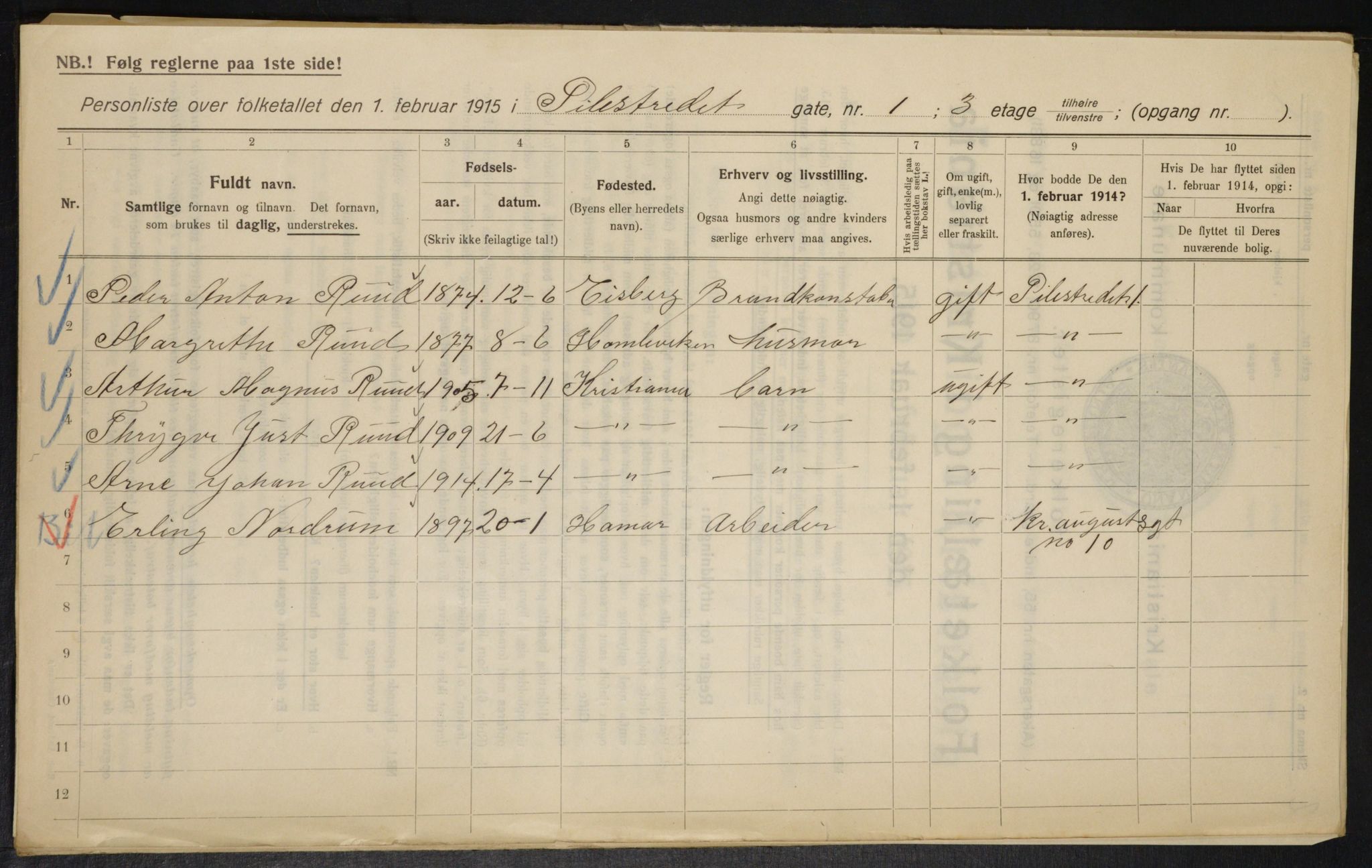 OBA, Municipal Census 1915 for Kristiania, 1915, p. 78244