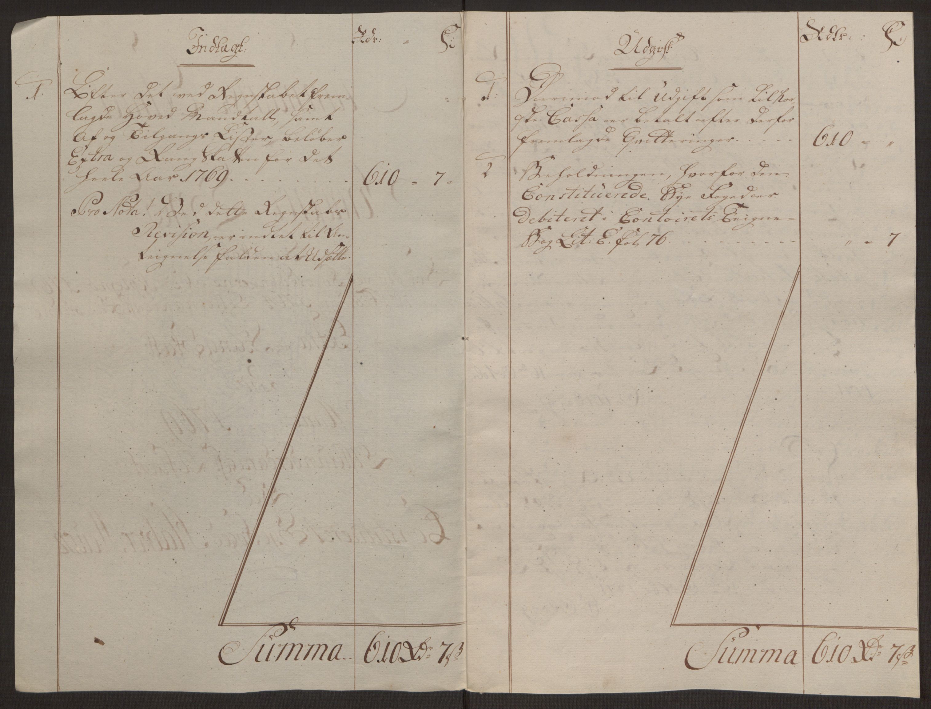 Rentekammeret inntil 1814, Reviderte regnskaper, Byregnskaper, AV/RA-EA-4066/R/Rk/L0218/0003: [K2] Kontribusjonsregnskap / Ekstra- og rangskatt, 1768-1772, p. 26