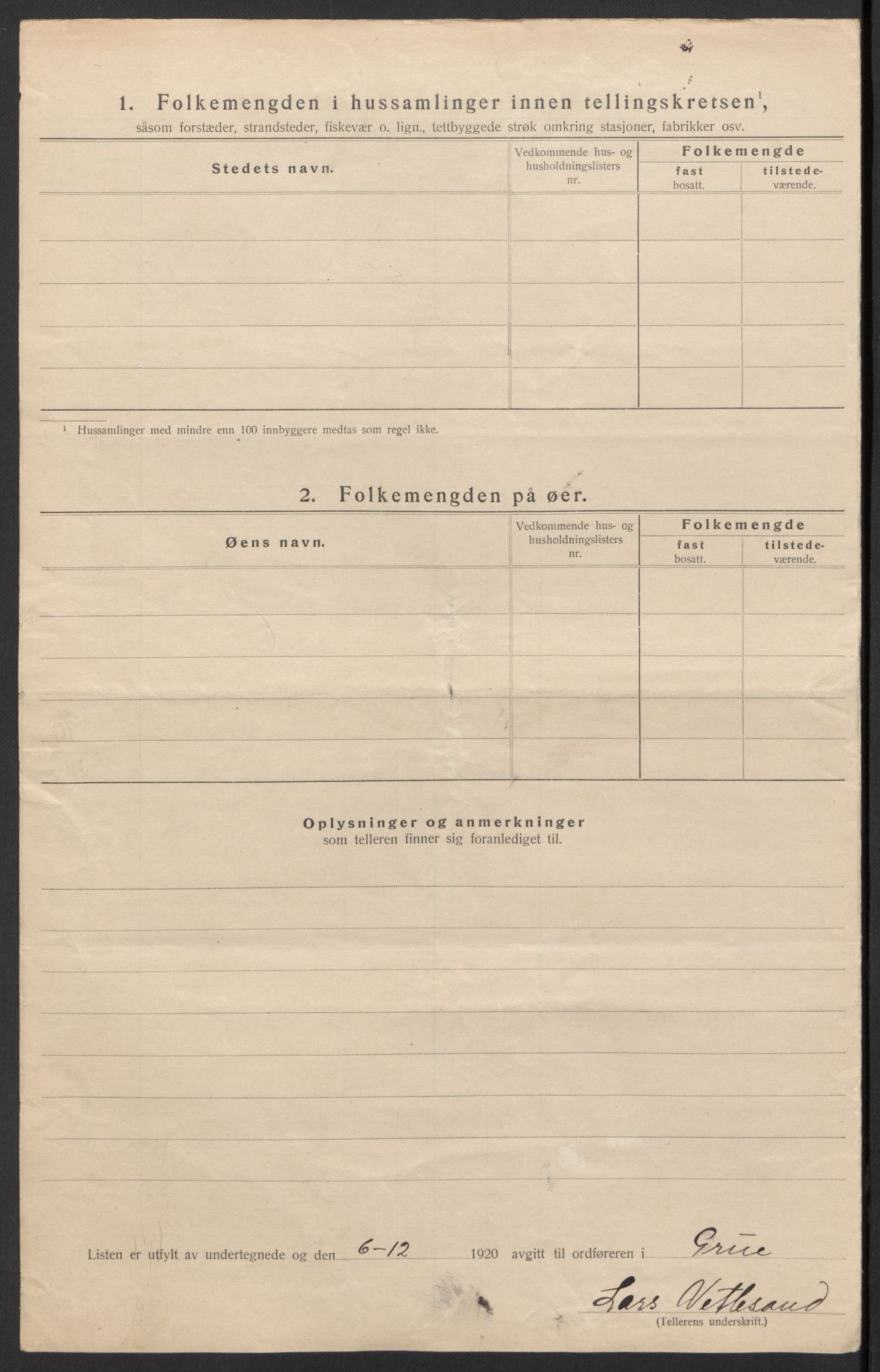 SAH, 1920 census for Grue, 1920, p. 54