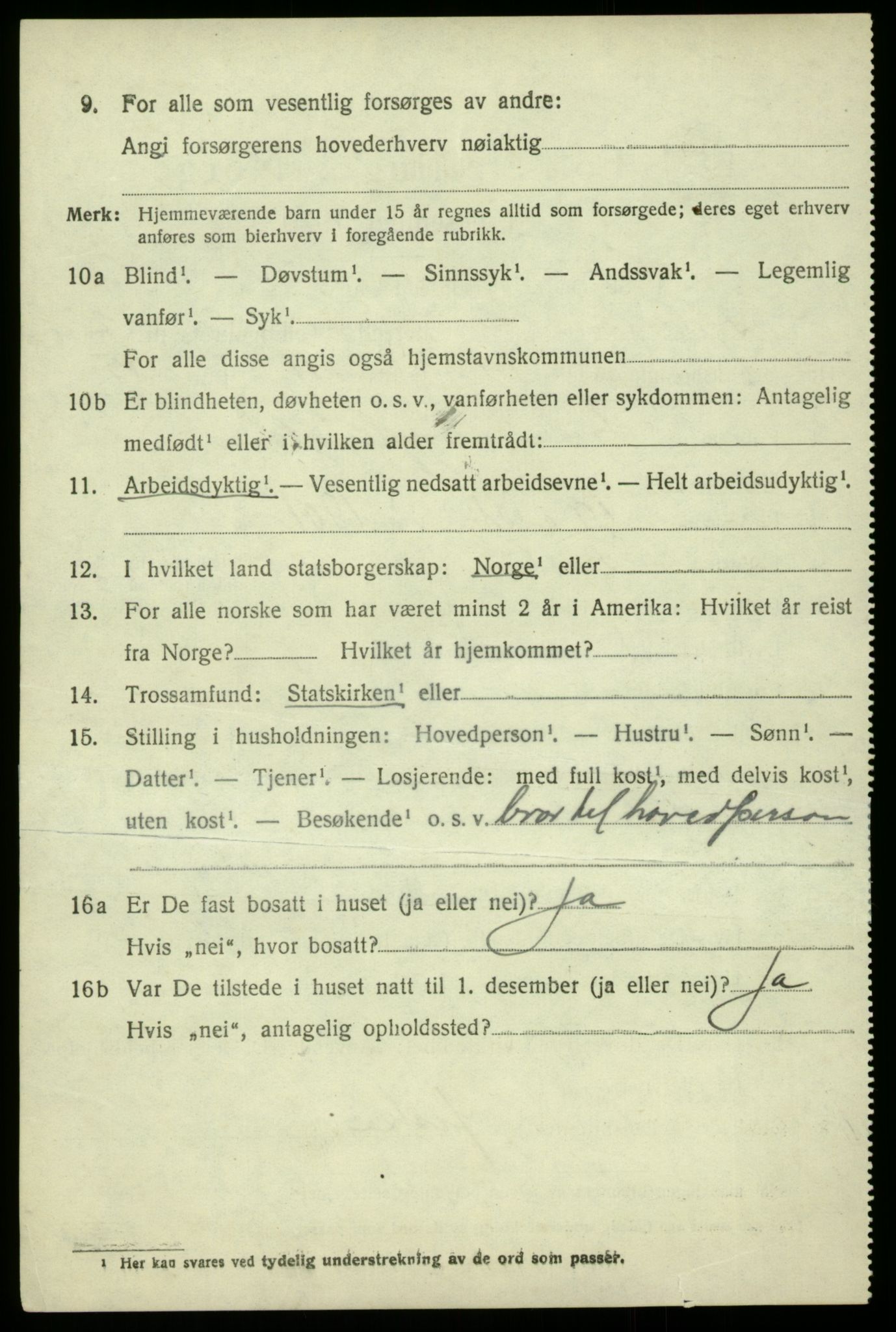 SAB, 1920 census for Fjell, 1920, p. 2947