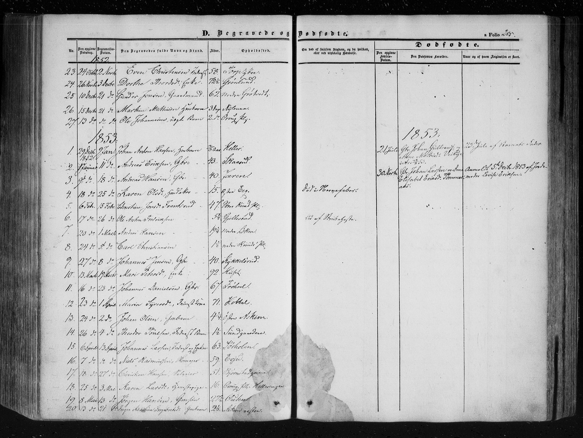 Askim prestekontor Kirkebøker, SAO/A-10900/F/Fa/L0005: Parish register (official) no. 5, 1847-1879, p. 255
