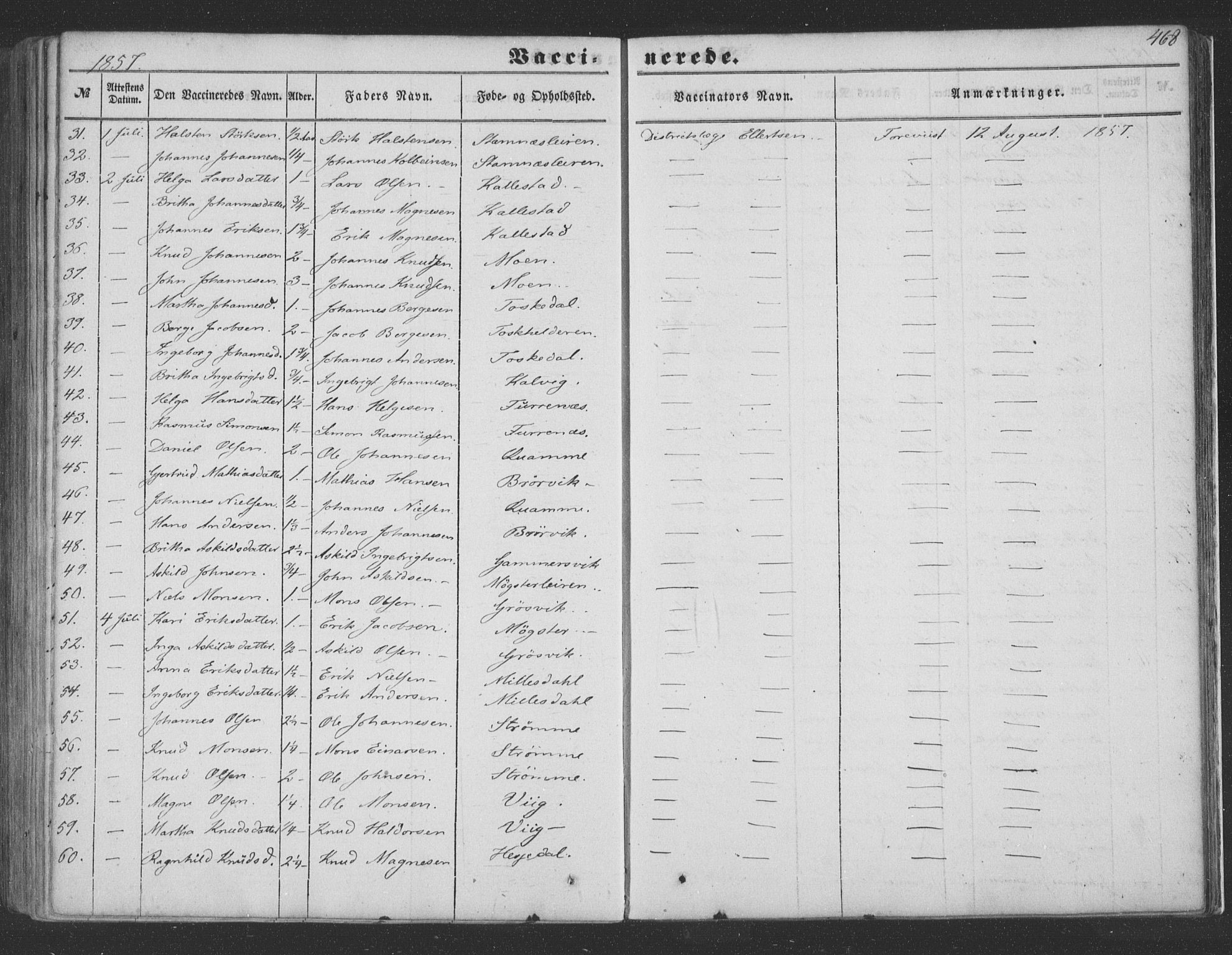 Haus sokneprestembete, SAB/A-75601/H/Haa: Parish register (official) no. A 16 II, 1848-1857, p. 468
