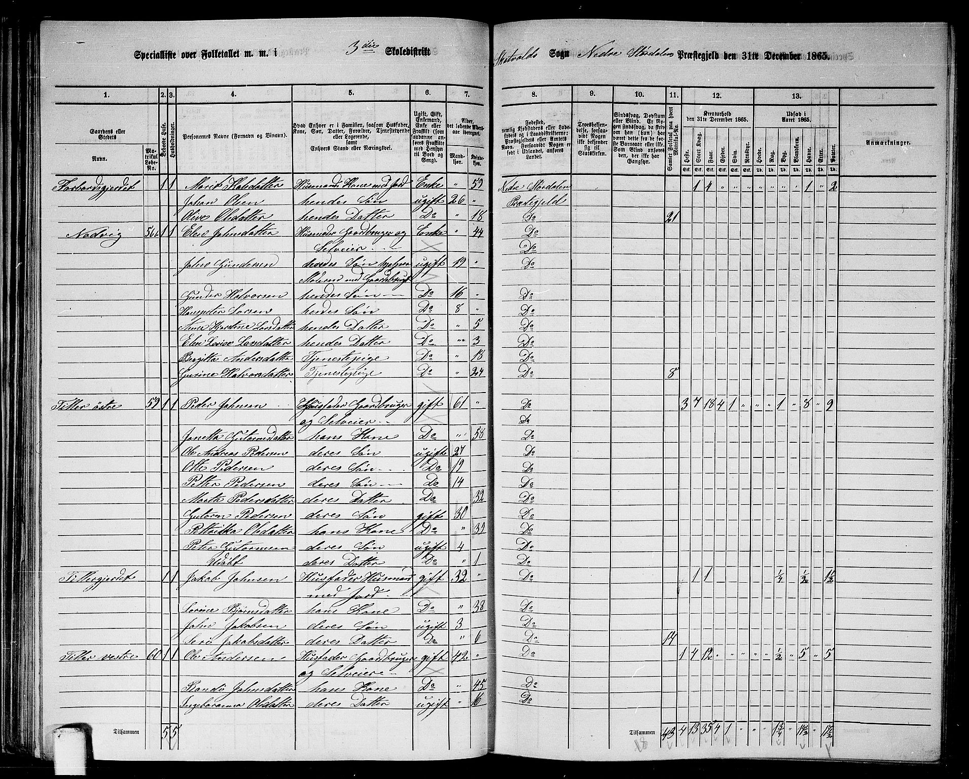 RA, 1865 census for Nedre Stjørdal, 1865, p. 52