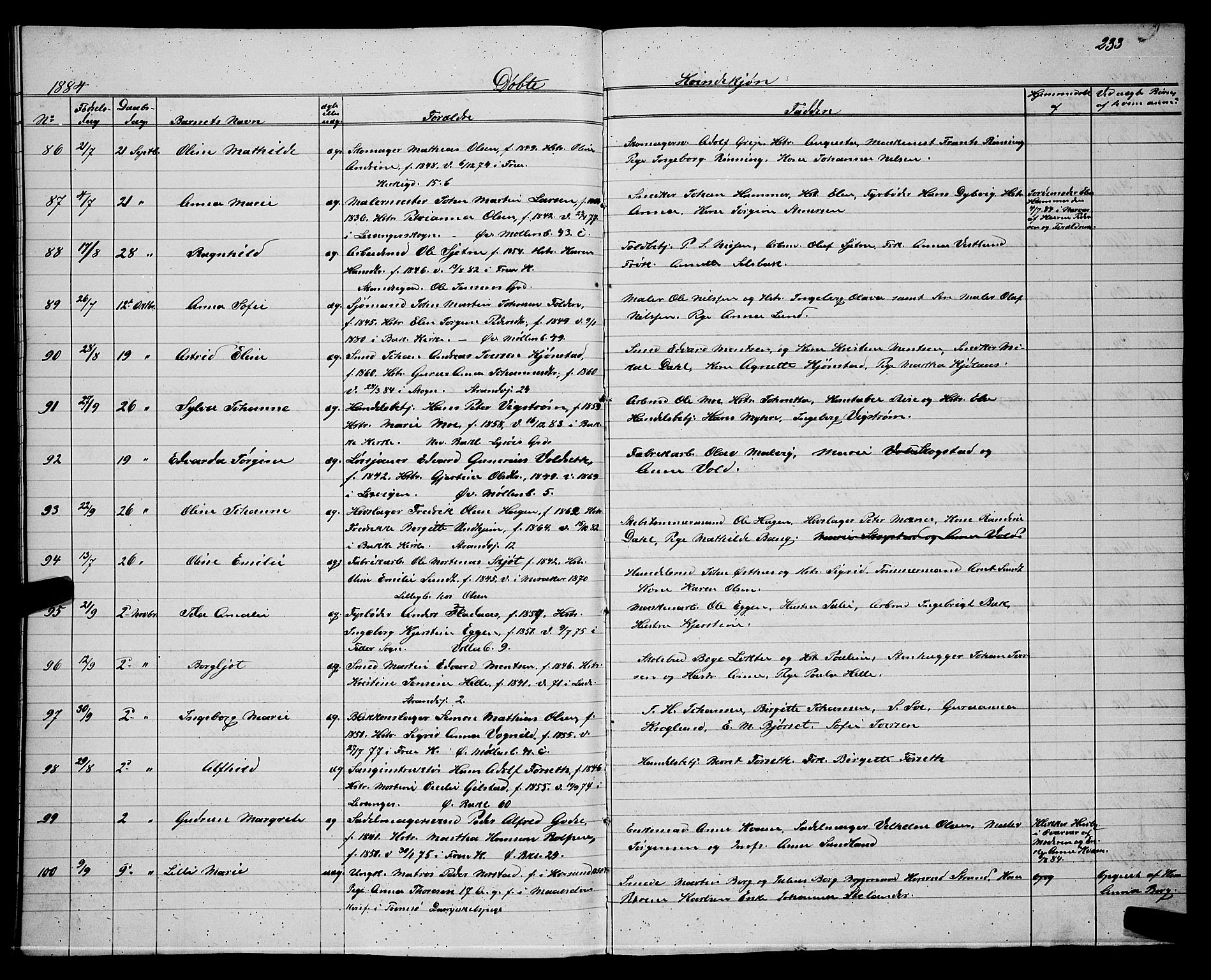 Ministerialprotokoller, klokkerbøker og fødselsregistre - Sør-Trøndelag, SAT/A-1456/604/L0220: Parish register (copy) no. 604C03, 1870-1885, p. 233a