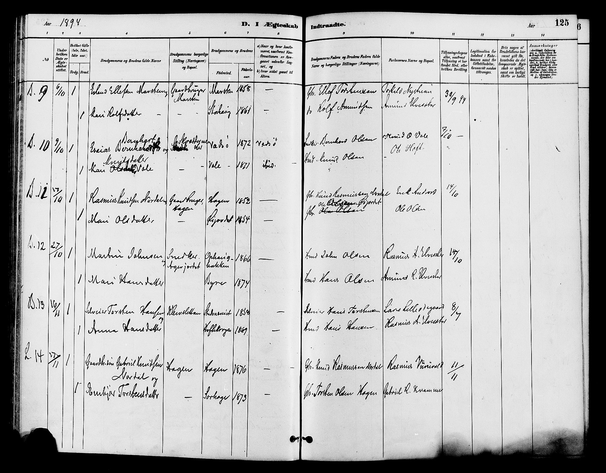 Lom prestekontor, SAH/PREST-070/K/L0008: Parish register (official) no. 8, 1885-1898, p. 125