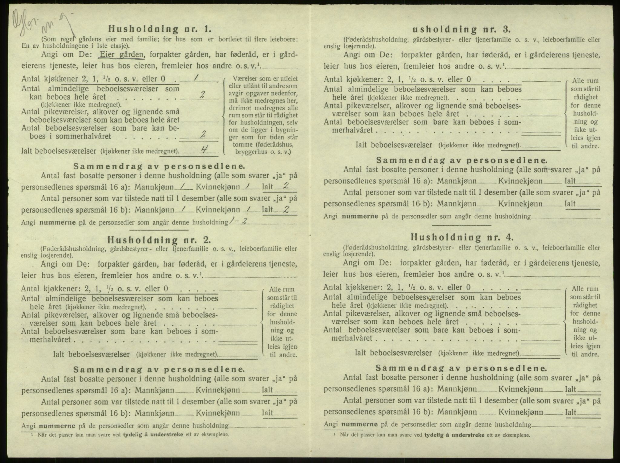 SAB, 1920 census for Haus, 1920, p. 196