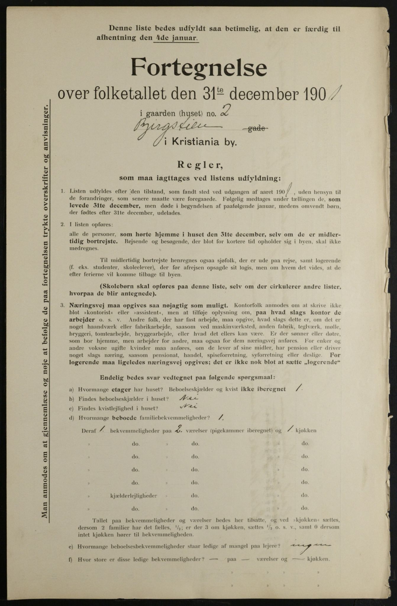 OBA, Municipal Census 1901 for Kristiania, 1901, p. 755