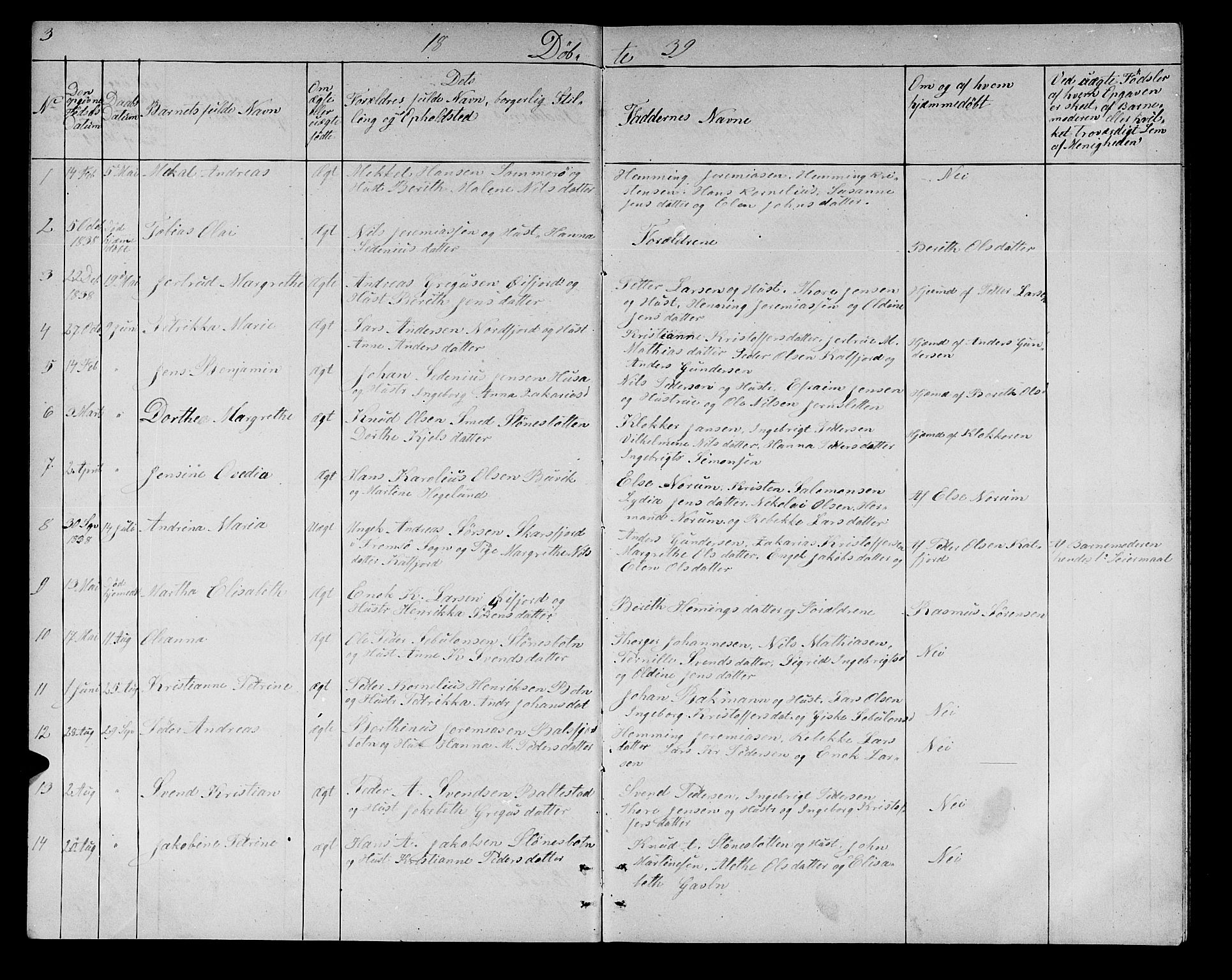 Lenvik sokneprestembete, AV/SATØ-S-1310/H/Ha/Hab/L0019klokker: Parish register (copy) no. 19, 1837-1844, p. 3