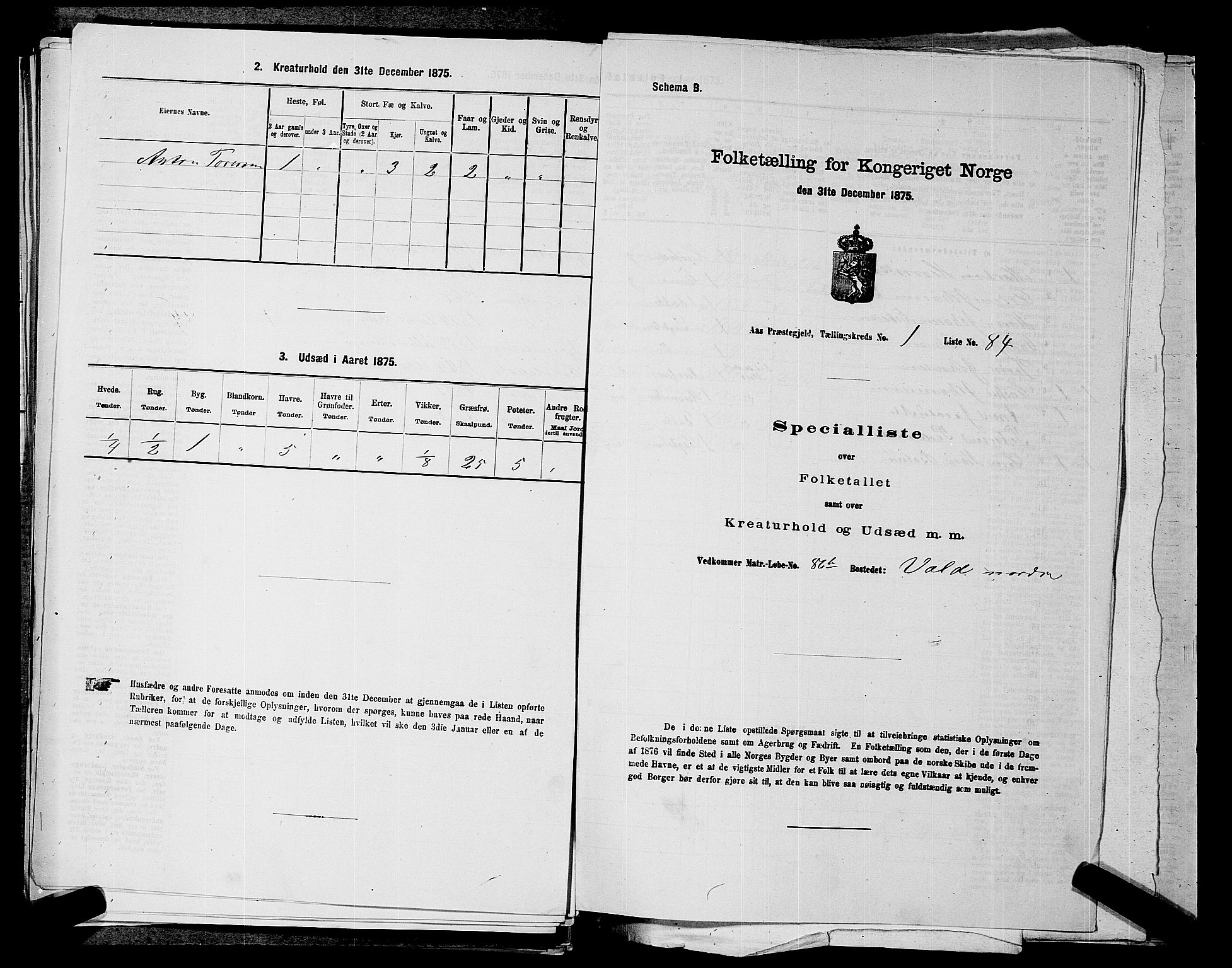 RA, 1875 census for 0214P Ås, 1875, p. 190