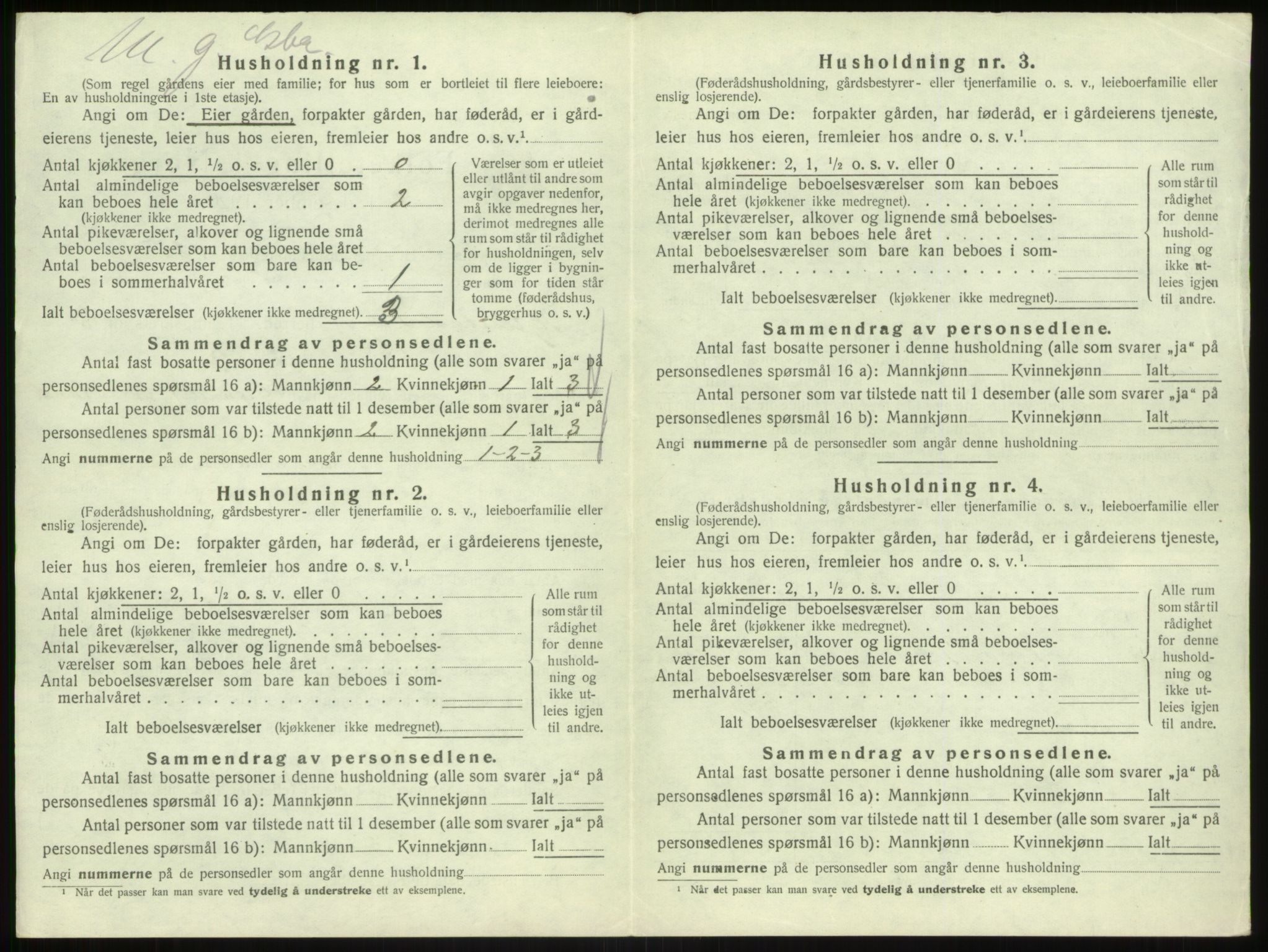 SAB, 1920 census for Hyllestad, 1920, p. 503