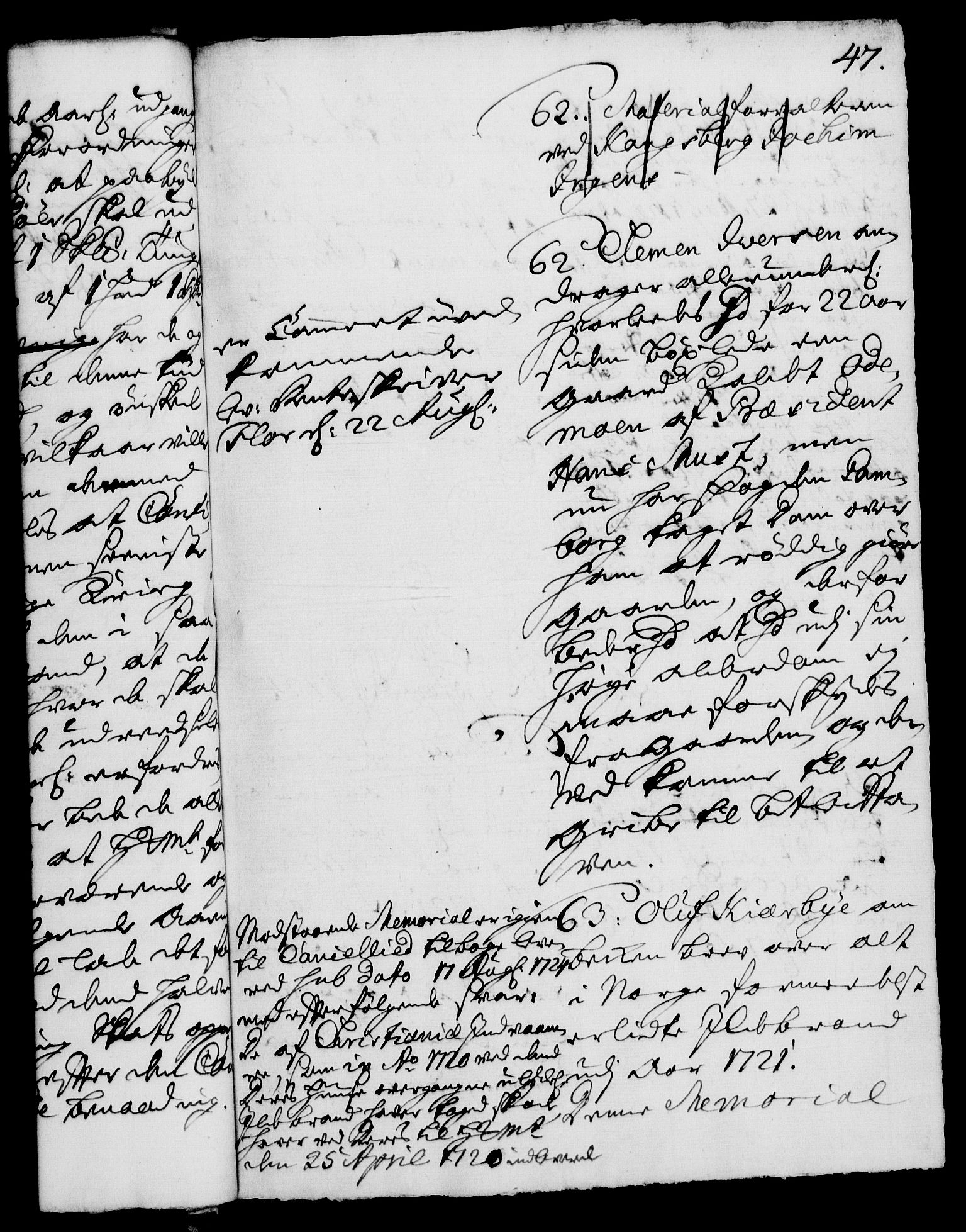 Rentekammeret, Kammerkanselliet, AV/RA-EA-3111/G/Gh/Gha/L0007: Norsk ekstraktmemorialprotokoll (merket RK 53.52), 1724-1725, p. 47