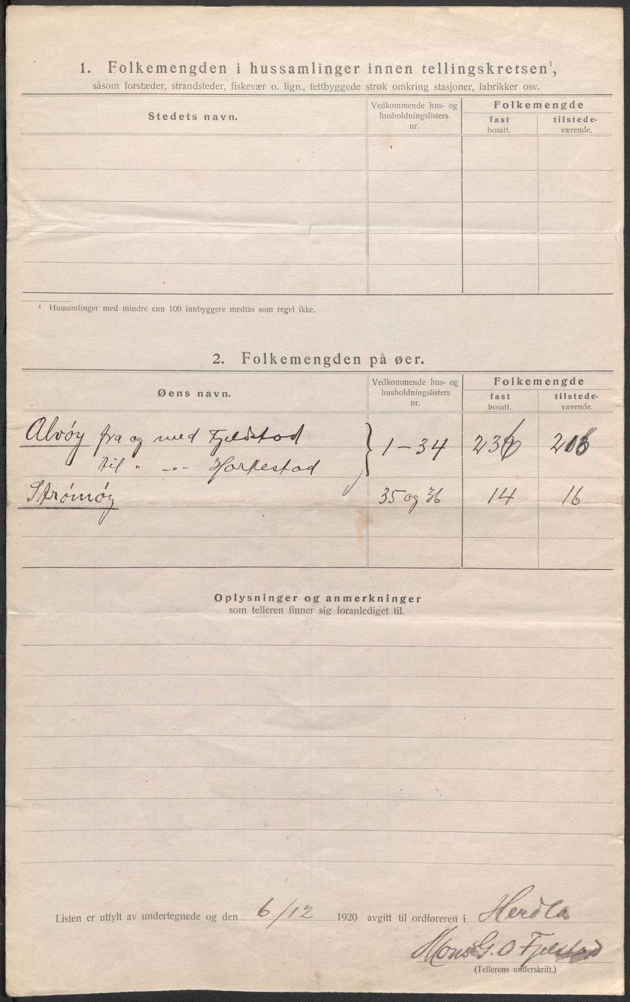 SAB, 1920 census for Herdla, 1920, p. 47