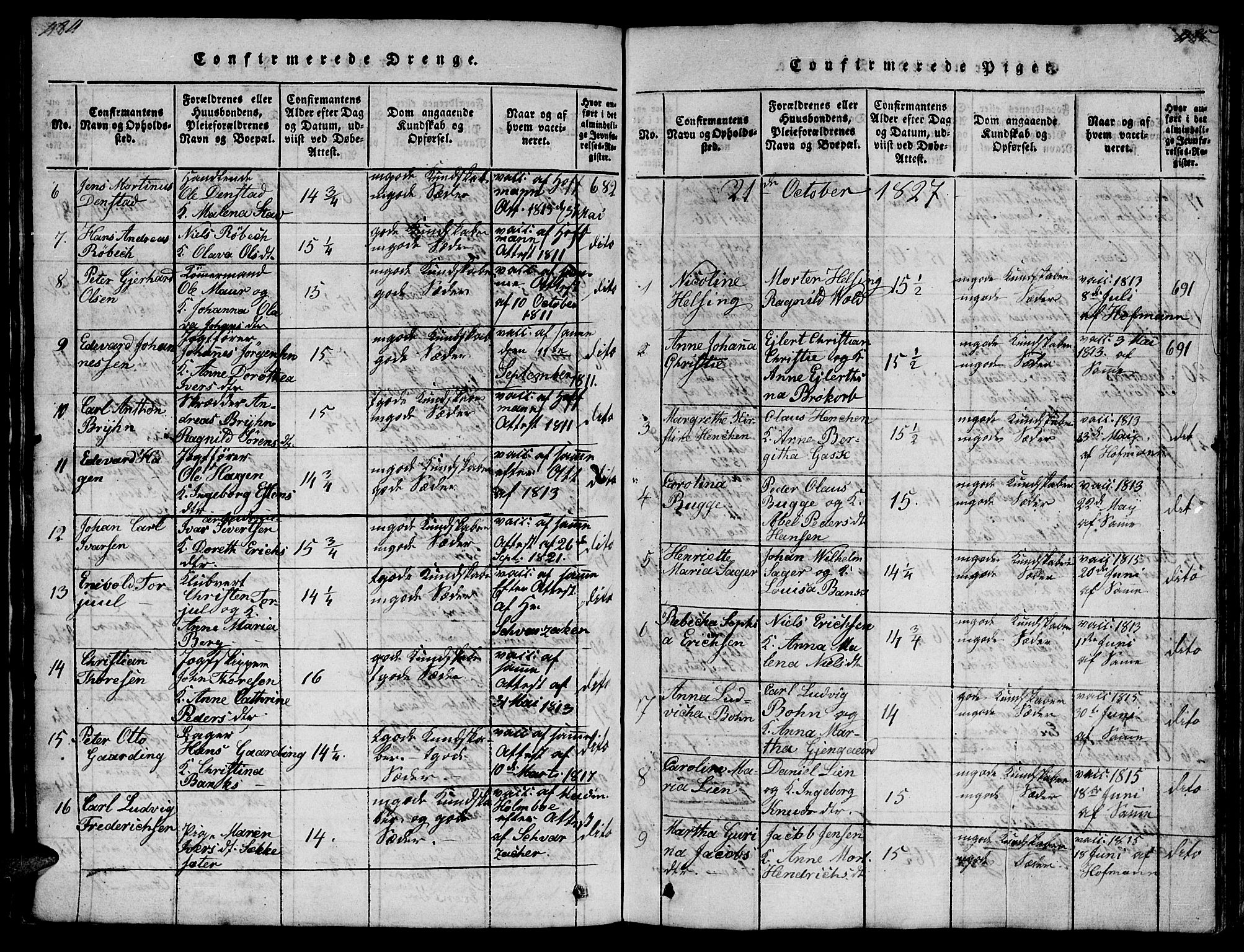 Ministerialprotokoller, klokkerbøker og fødselsregistre - Møre og Romsdal, AV/SAT-A-1454/572/L0856: Parish register (copy) no. 572C01, 1819-1832, p. 484-485