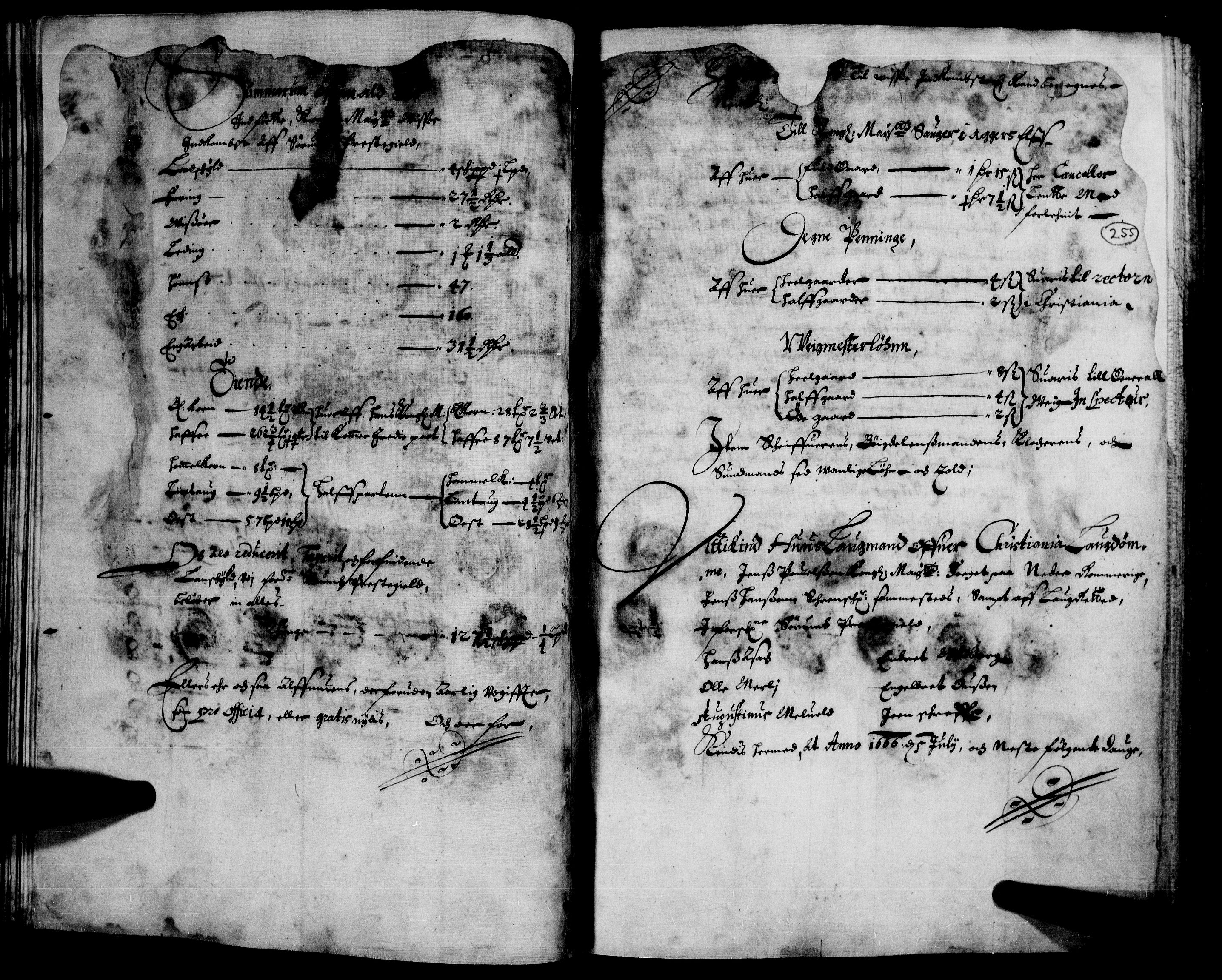 Rentekammeret inntil 1814, Realistisk ordnet avdeling, AV/RA-EA-4070/N/Nb/Nba/L0008: Nedre Romerike fogderi, 2. del, 1666, p. 254b-255a
