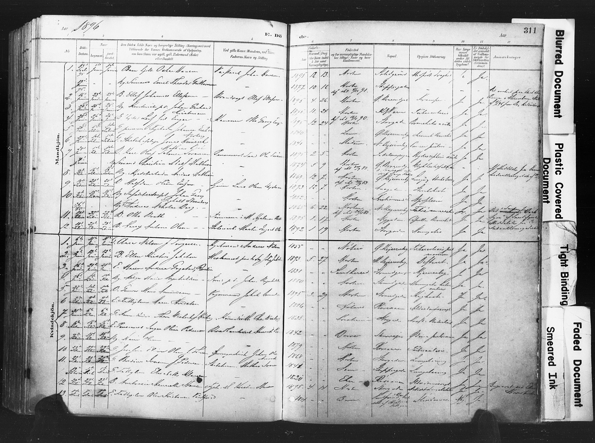 Horten kirkebøker, AV/SAKO-A-348/F/Fa/L0005: Parish register (official) no. 5, 1896-1904, p. 311