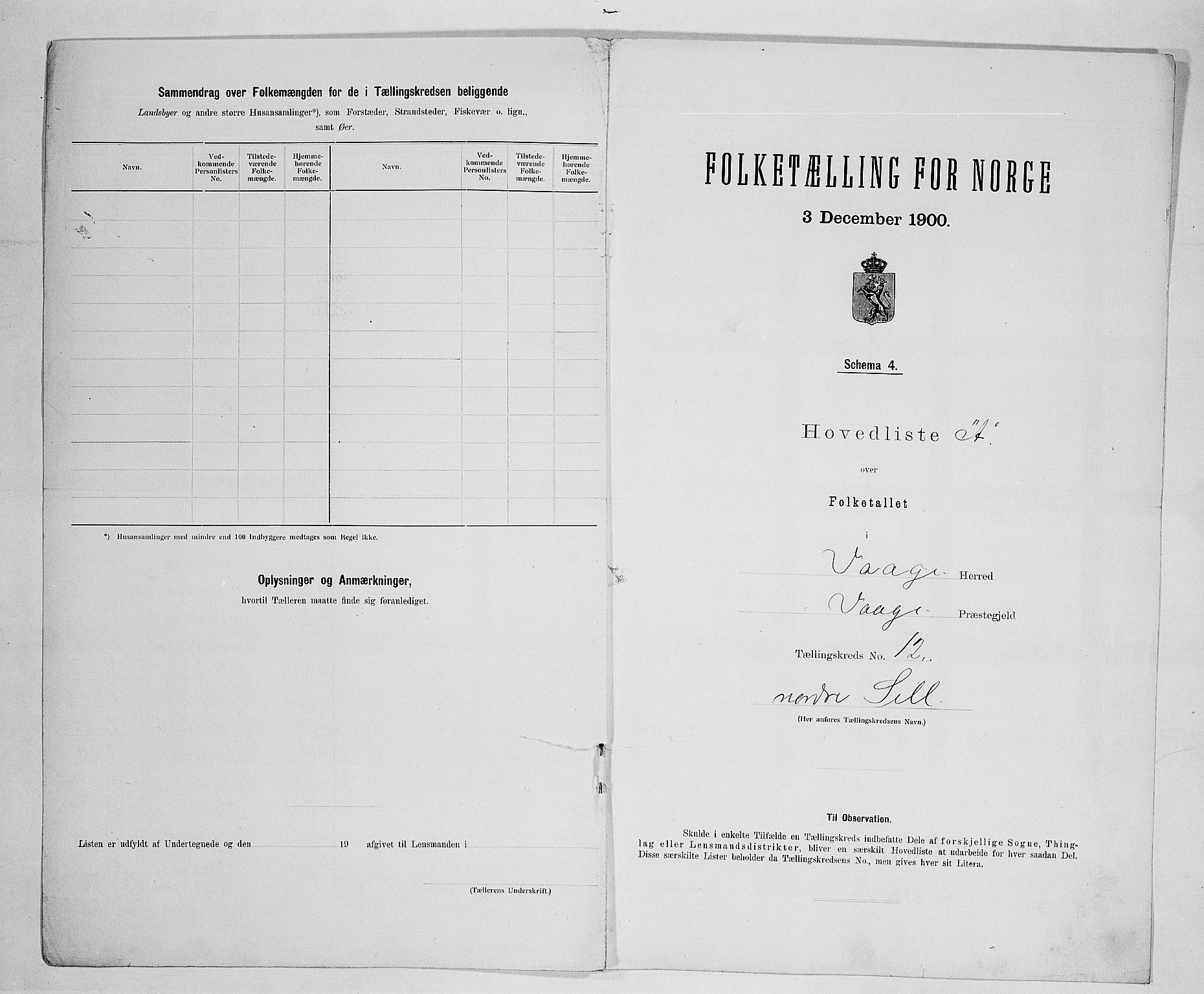 SAH, 1900 census for Vågå, 1900, p. 52