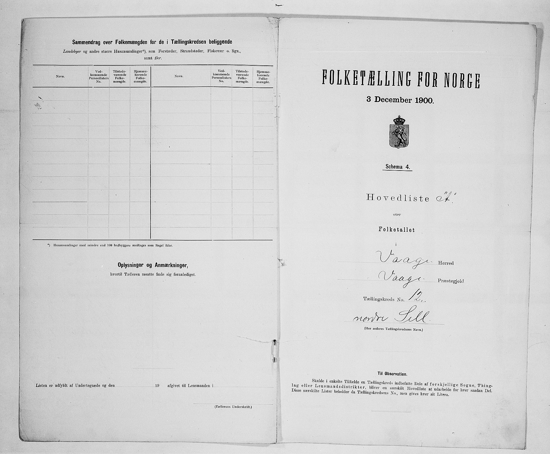 SAH, 1900 census for Vågå, 1900, p. 52