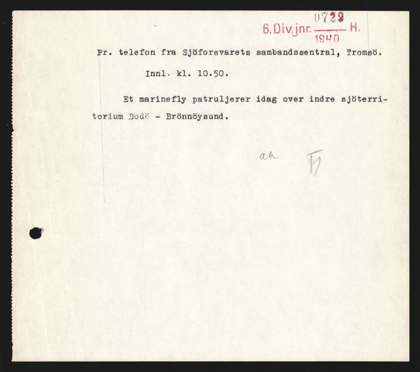 Forsvaret, Forsvarets krigshistoriske avdeling, AV/RA-RAFA-2017/Y/Yb/L0130: II-C-11-600  -  6. Divisjon / 6. Distriktskommando, 1940, p. 7