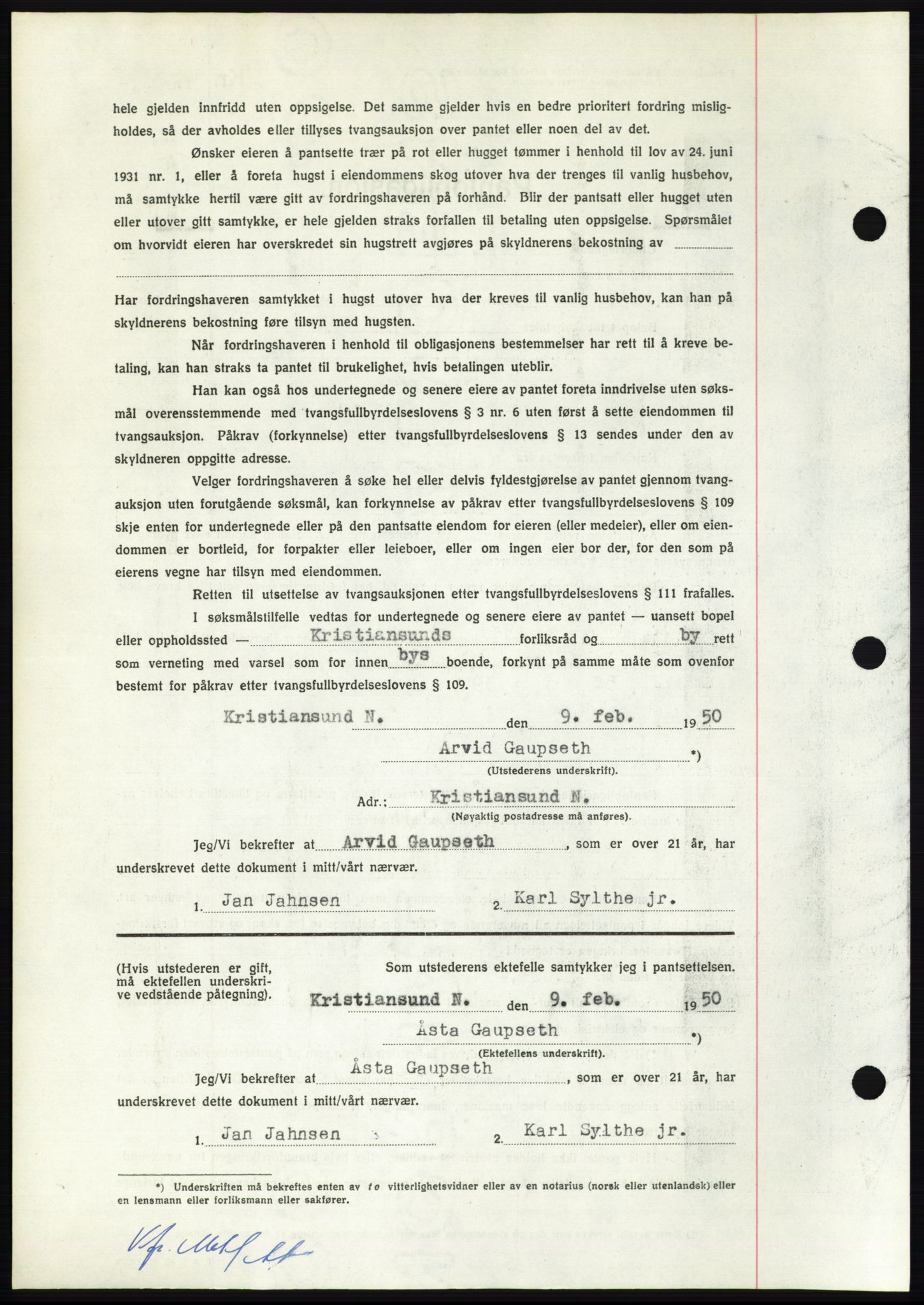 Nordmøre sorenskriveri, AV/SAT-A-4132/1/2/2Ca: Mortgage book no. B103, 1949-1950, Diary no: : 510/1950