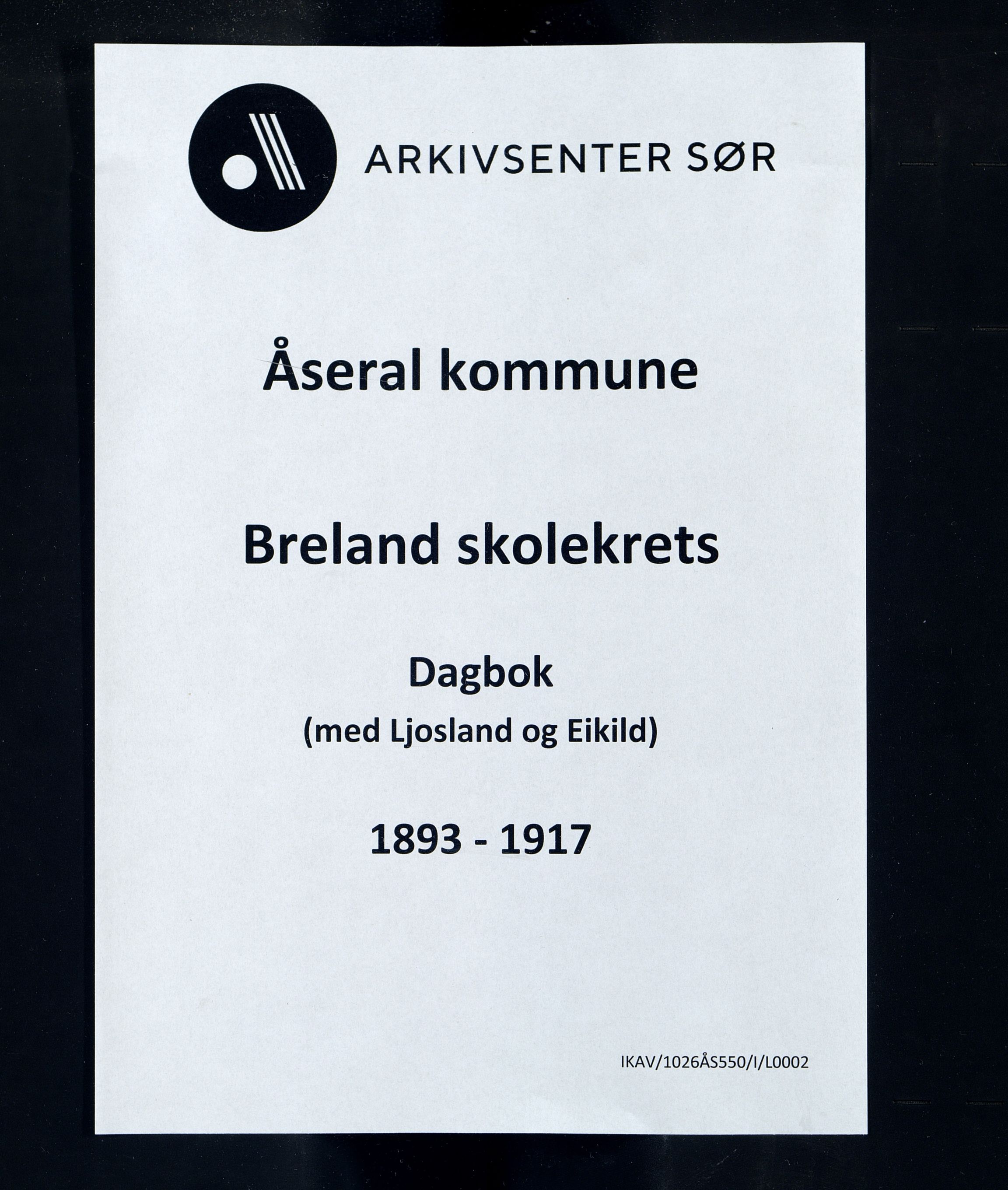 Åseral kommune - Breland Skolekrets, IKAV/1026ÅS550/I/L0002: Dagbok, 1893-1917