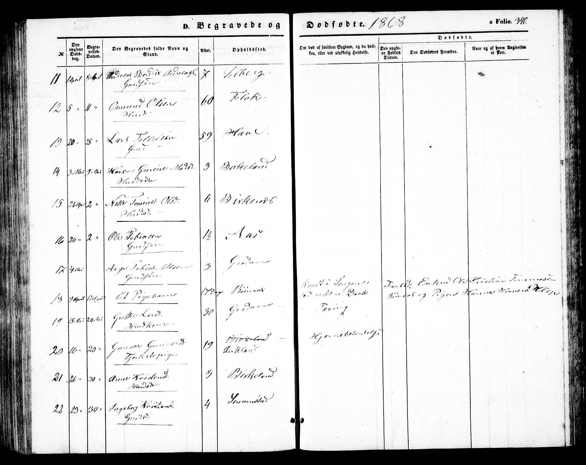 Birkenes sokneprestkontor, AV/SAK-1111-0004/F/Fb/L0002: Parish register (copy) no. B 2, 1849-1876, p. 370