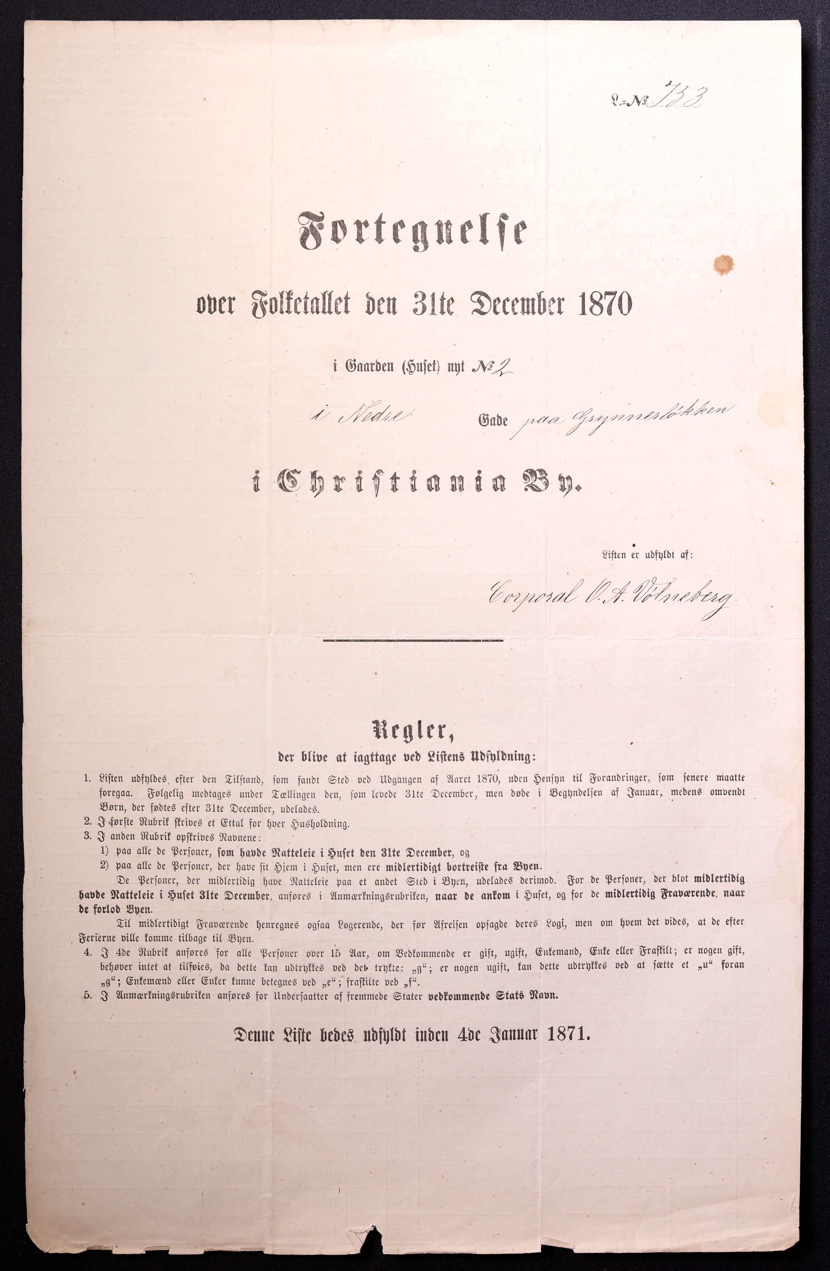 RA, 1870 census for 0301 Kristiania, 1870, p. 2430