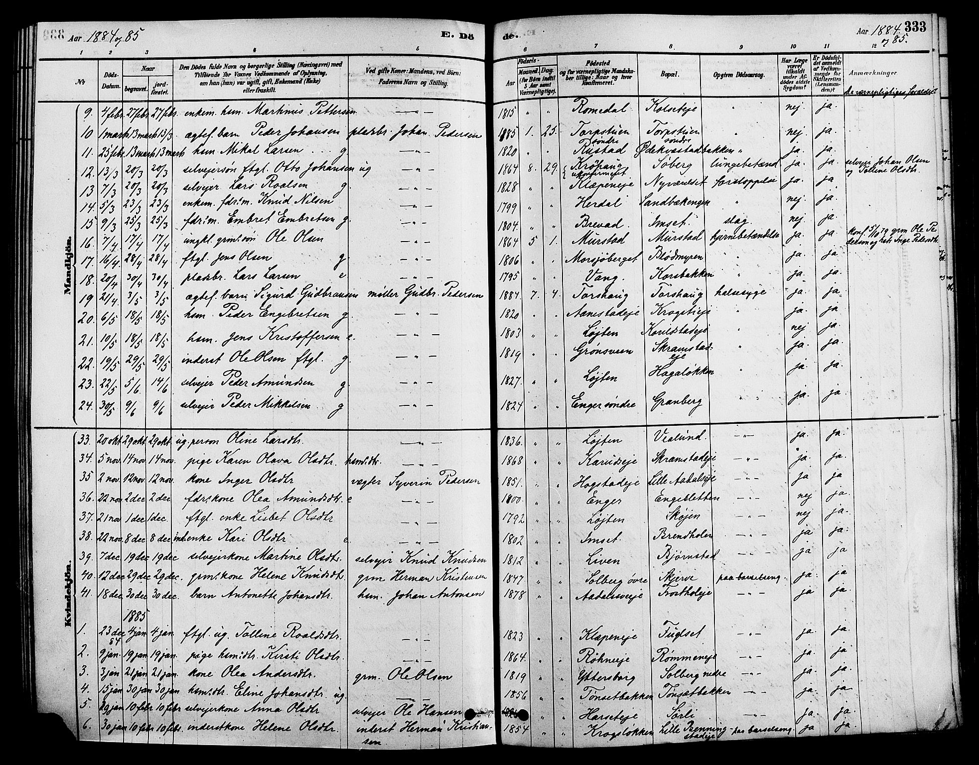 Løten prestekontor, AV/SAH-PREST-022/K/Ka/L0009: Parish register (official) no. 9, 1878-1891, p. 333