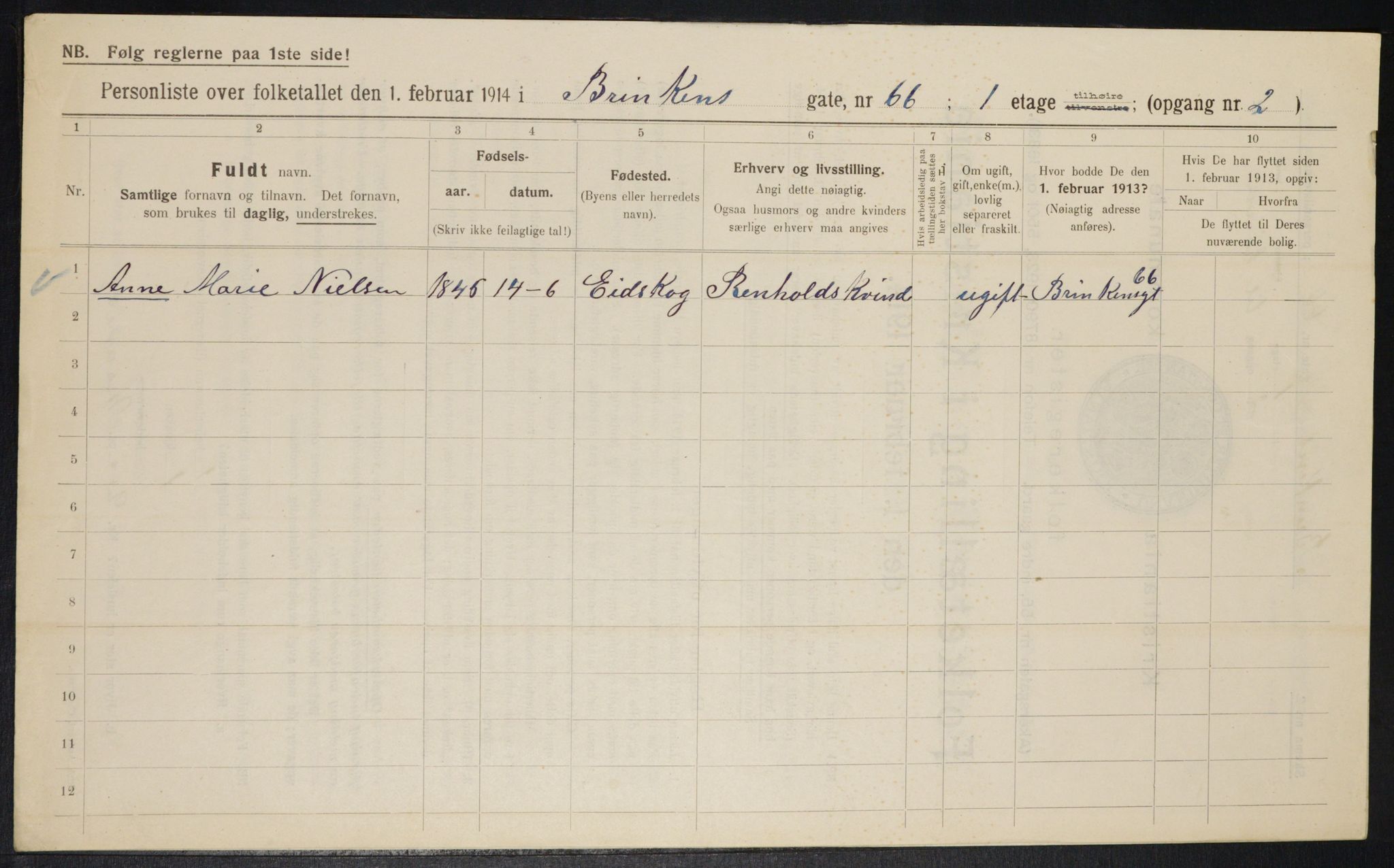 OBA, Municipal Census 1914 for Kristiania, 1914, p. 9180