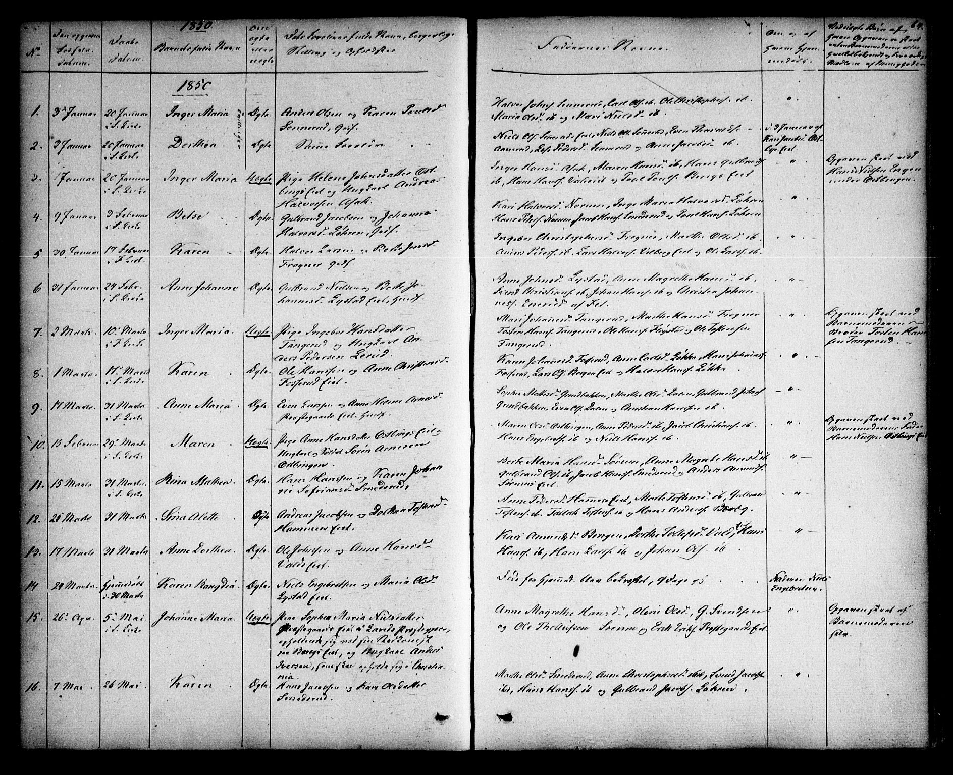 Sørum prestekontor Kirkebøker, SAO/A-10303/F/Fa/L0005: Parish register (official) no. I 5, 1846-1863, p. 64