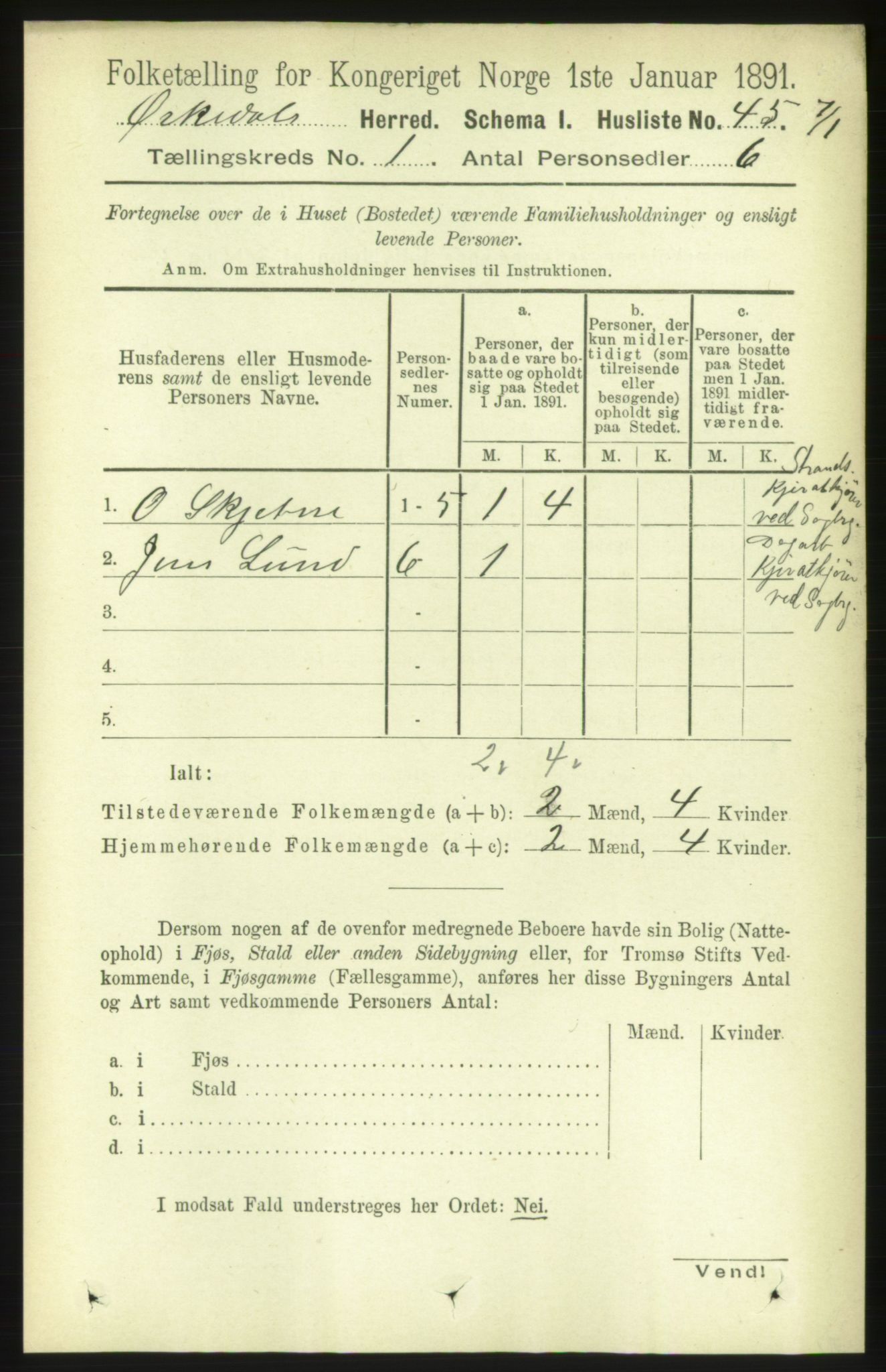 RA, 1891 census for 1638 Orkdal, 1891, p. 90